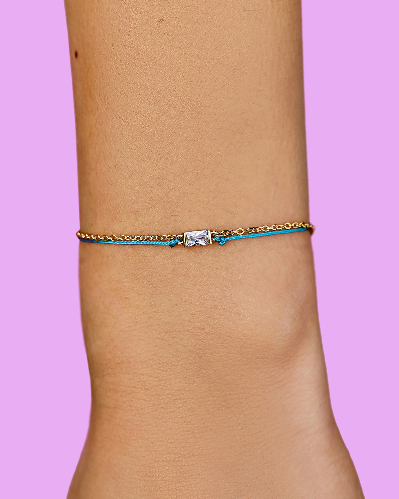 Dainty String & Chain Slider Bracelet - Image 2