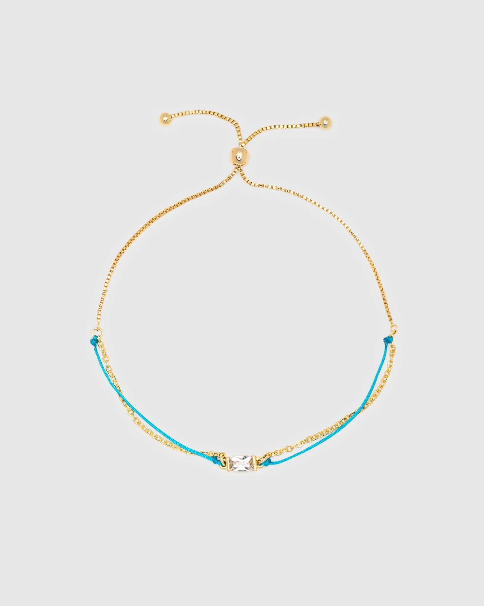 Dainty String & Chain Slider Bracelet - Image 3