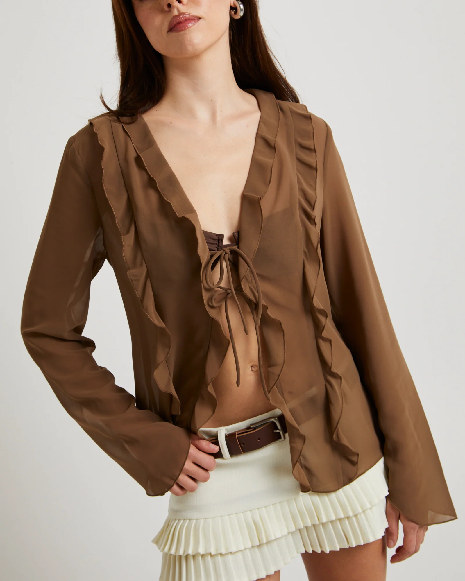Dakota Sheer Longline Tie Top - Image 5