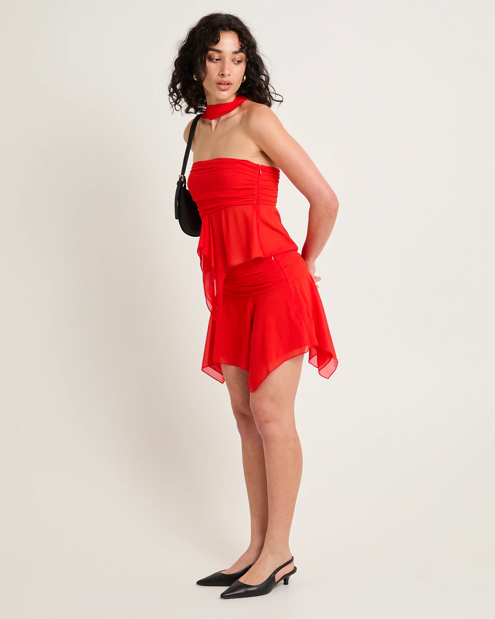 Daphony Chiffon Split Mini Skirt - Image 3