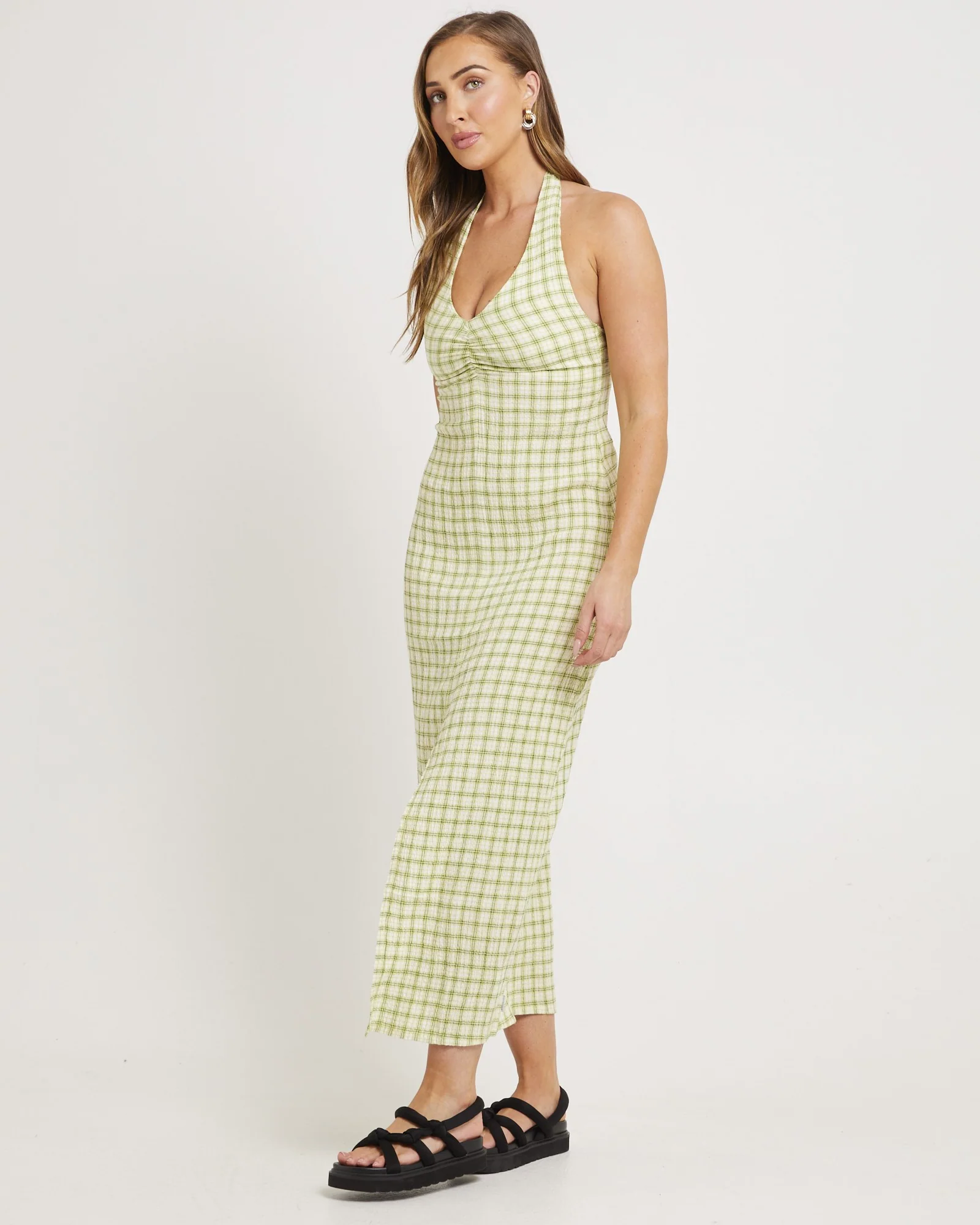 Darcy Check Maxi Dress - Image 4