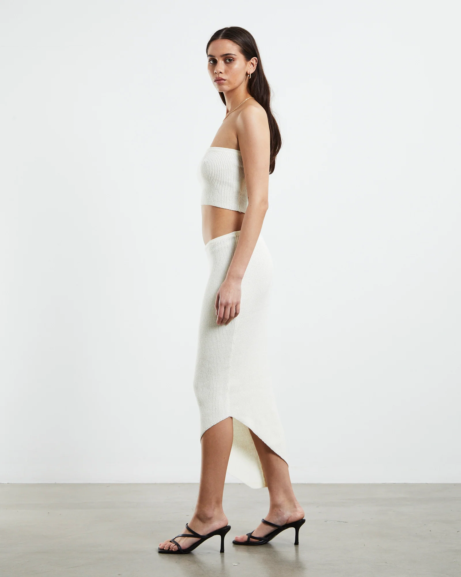 Davia Knit Crop Top Off White - Image 6