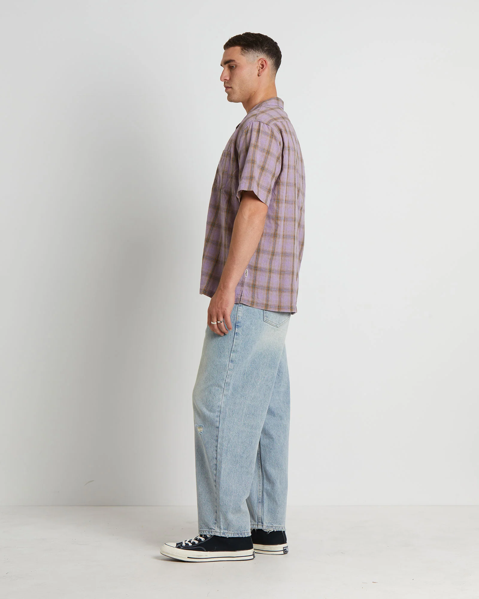Dazed Check Short Sleeve Resort Shirt in Multi - Image 4