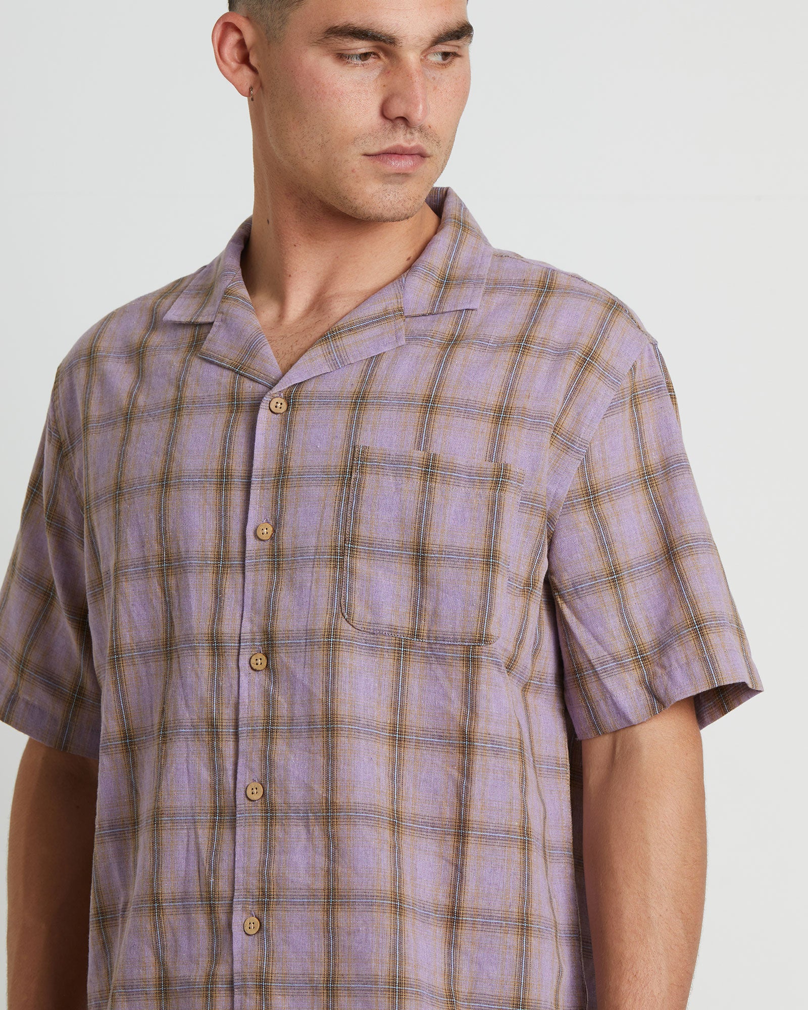 Dazed Check Short Sleeve Resort Shirt in Multi - Image 5