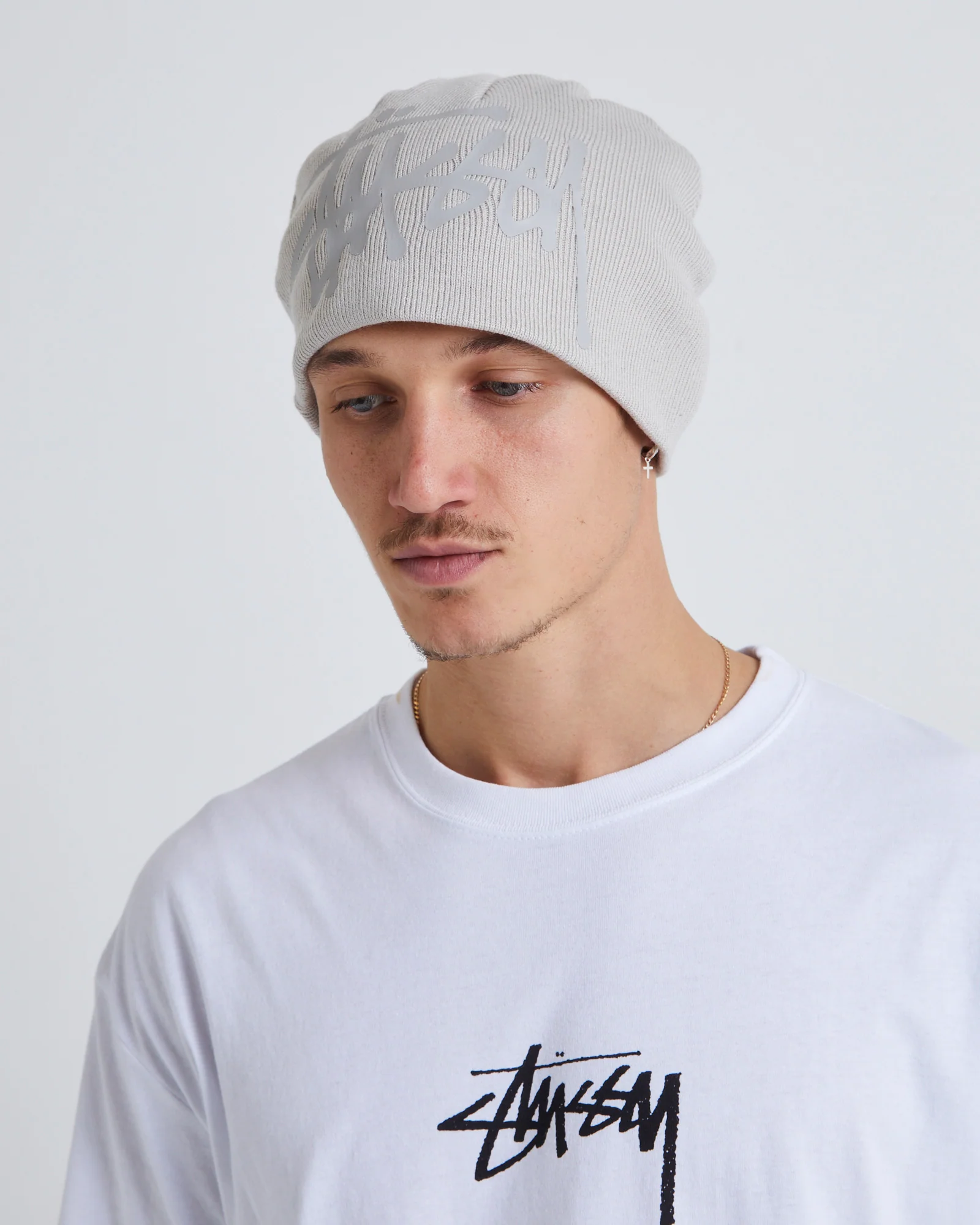 Debossed Stock Skull Cap Beanie Black - Image 4