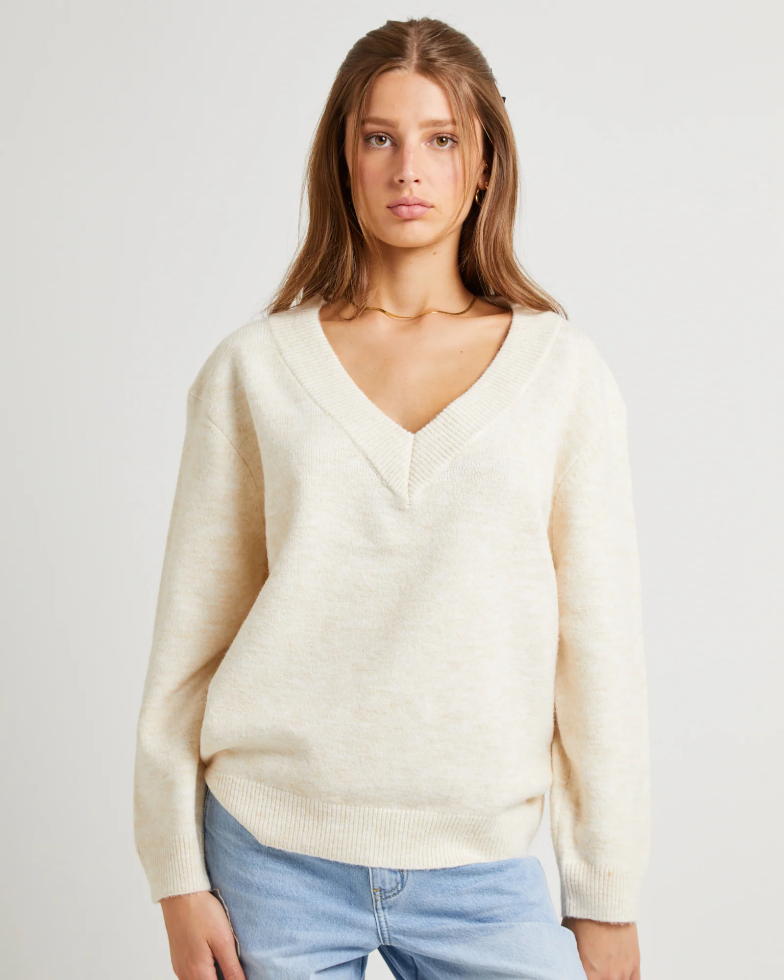 Deep V Neck Slouchy Jumper - Image 5