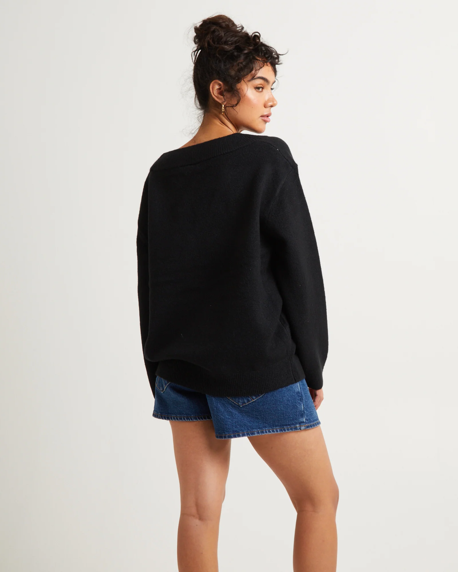 Deep V Neck Slouchy Jumper - Image 2
