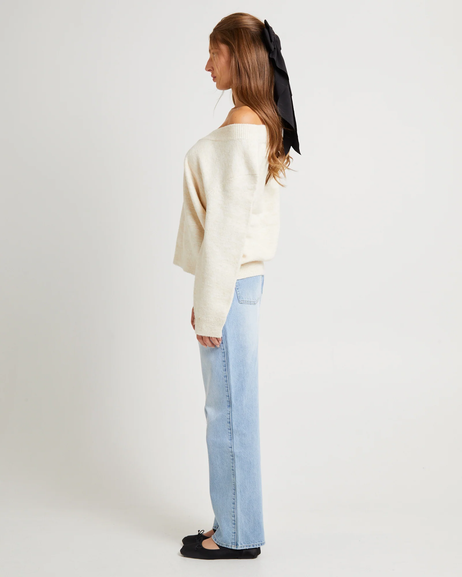 Deep V Neck Slouchy Jumper - Image 4
