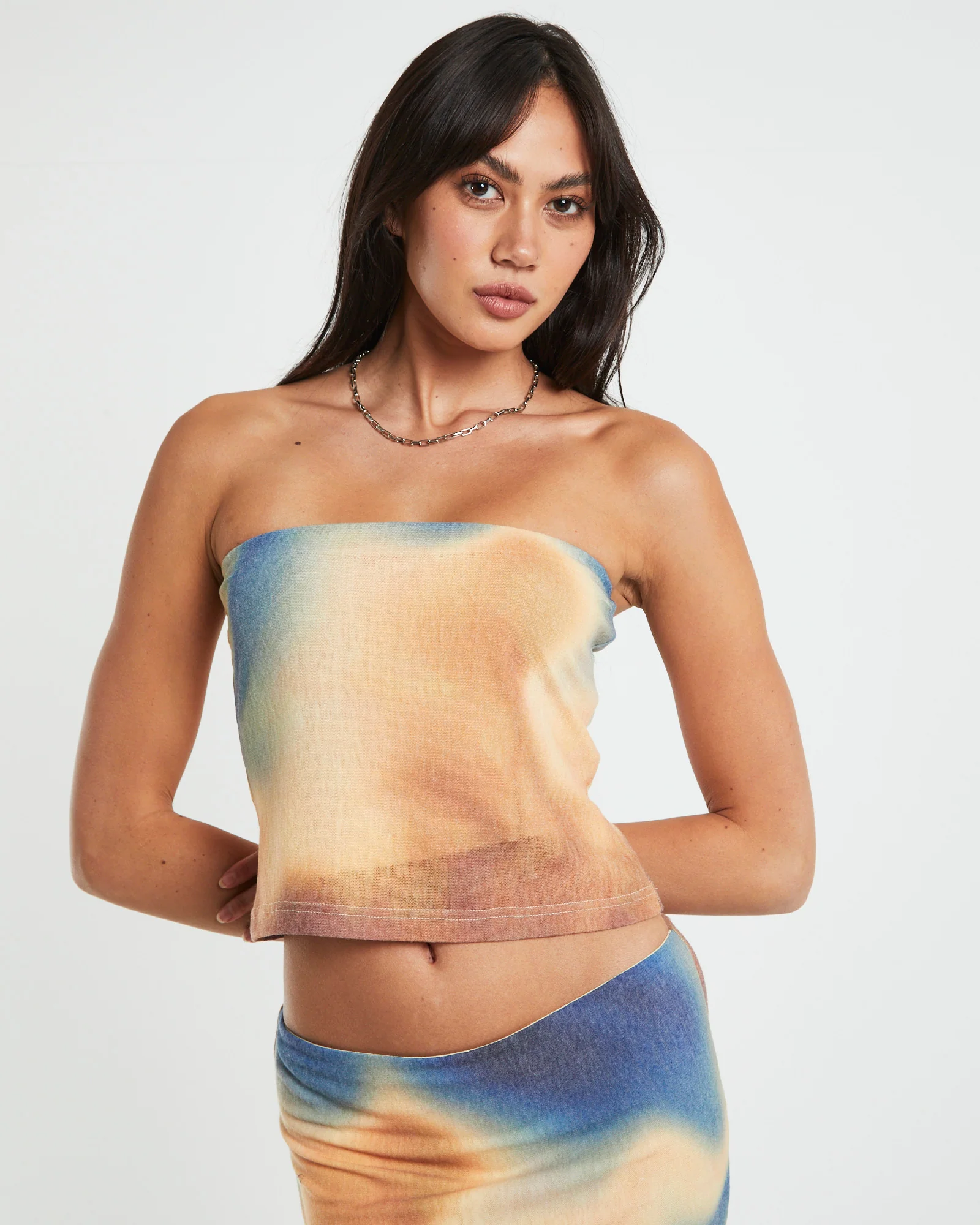 Della Printed Strapless Knit Top in Assorted - Image 5