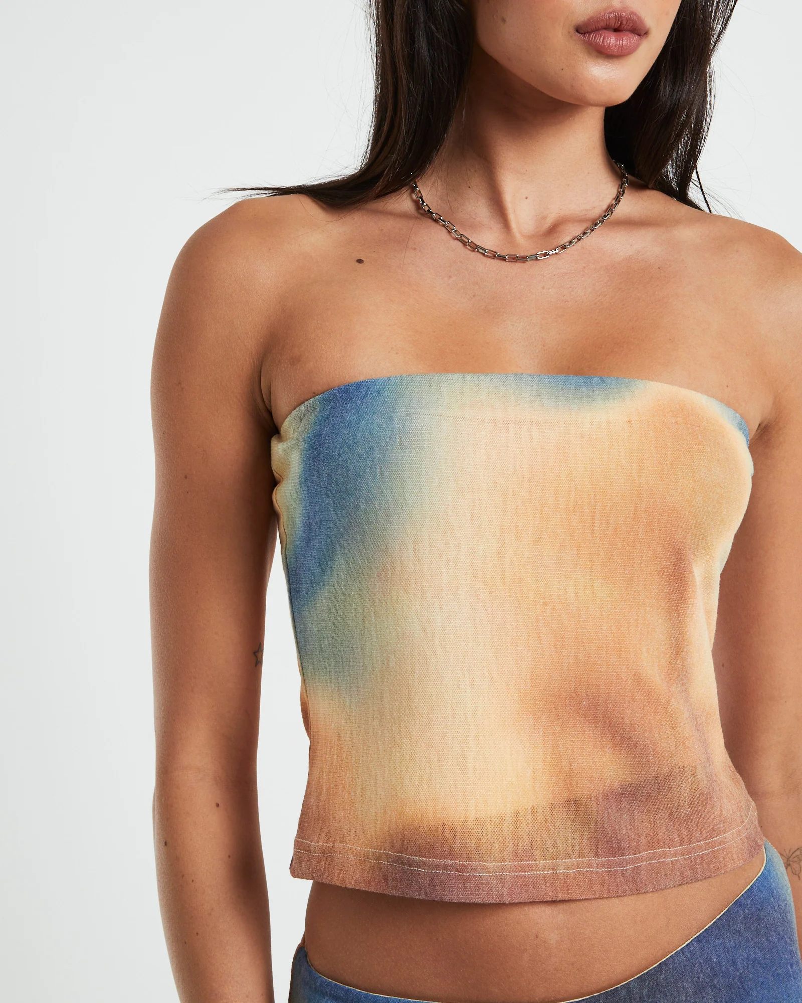 Della Printed Strapless Knit Top in Assorted - Image 6