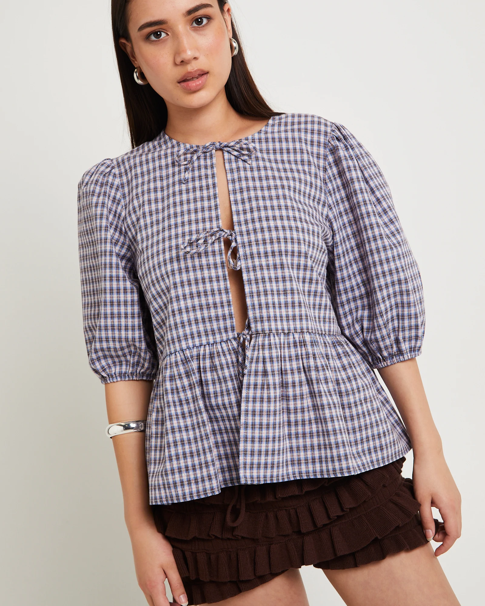 Delmar Check Frill Shirt - Image 5