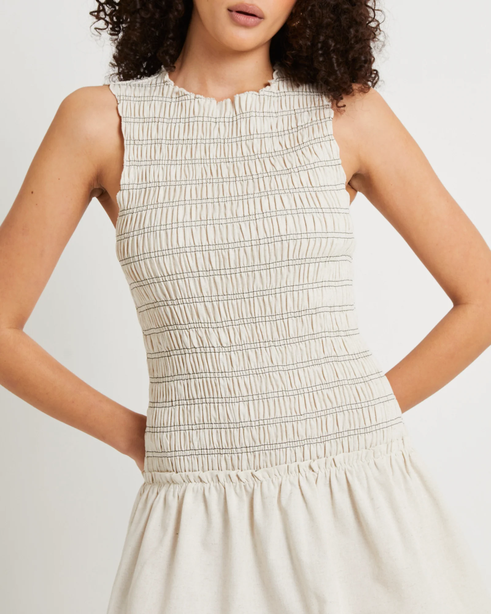 Delmore Shirred Mini Dress - Image 4