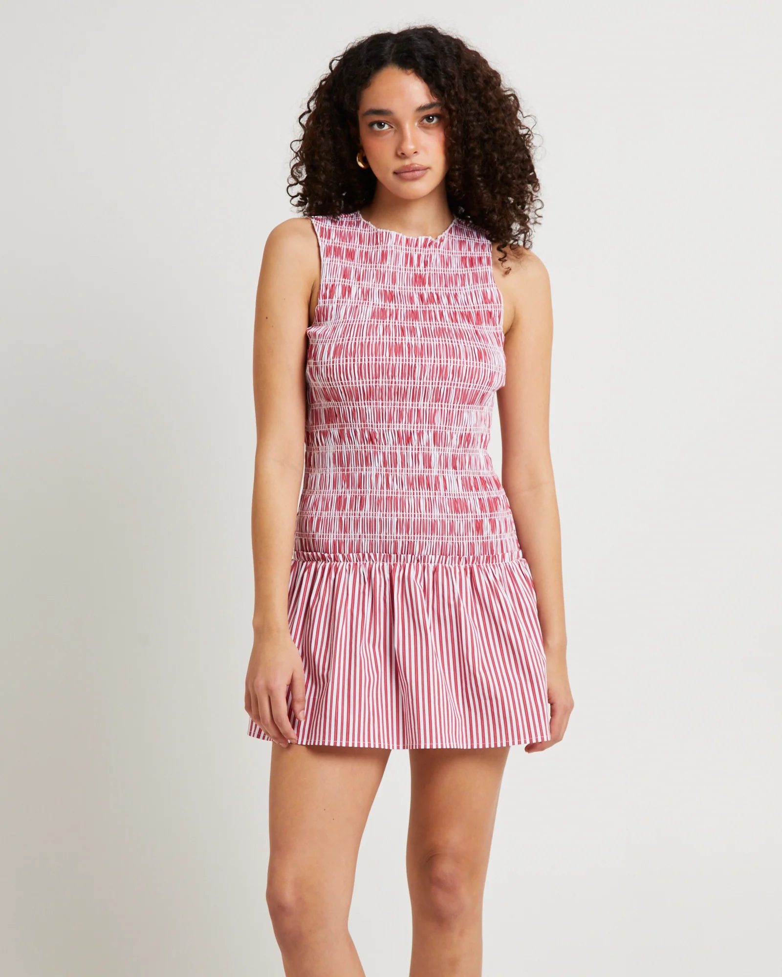 Delmore Shirred Mini Dress - Image 3