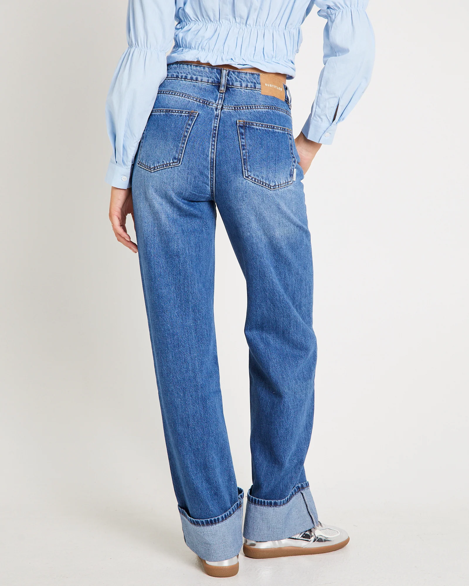 Demi Fold Hem Denim Jeans - Image 4