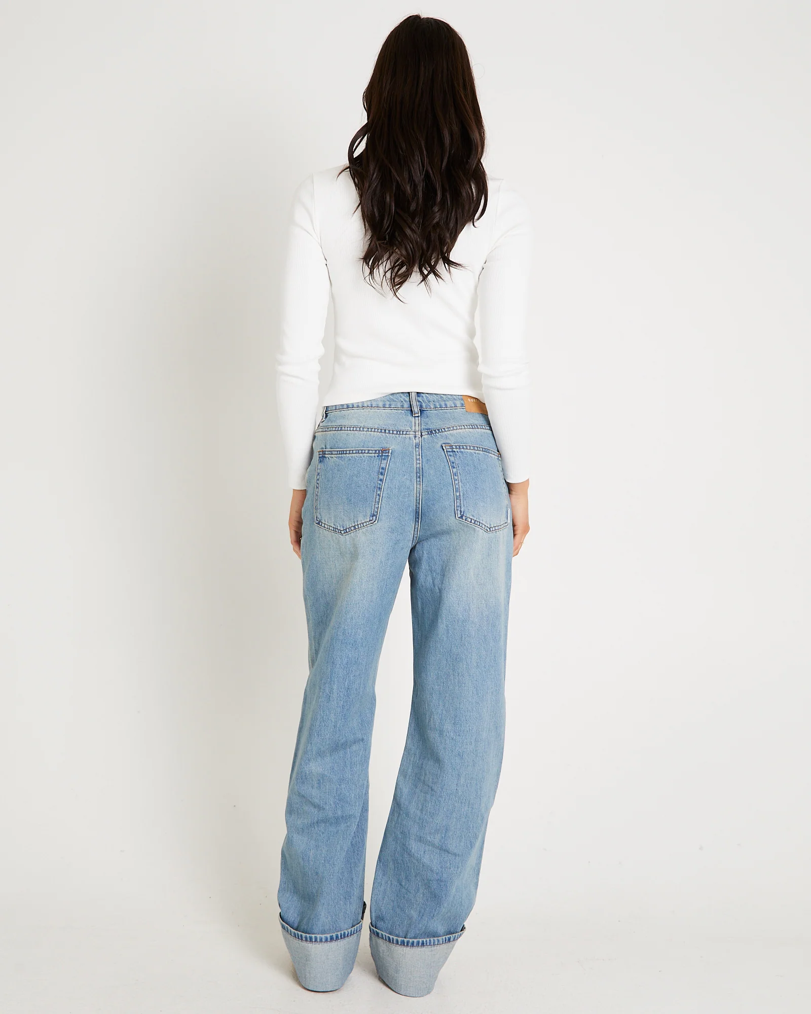 Demi Fold Hem Denim Jeans - Image 2