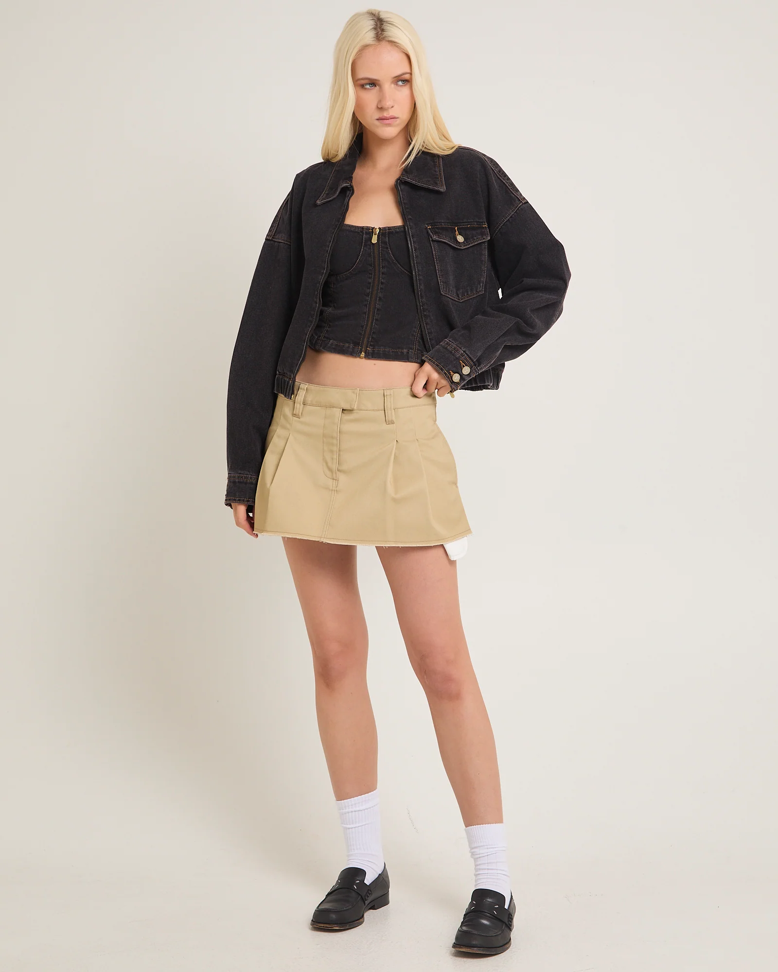 Denim Bomber Jacket Cara - Image 3