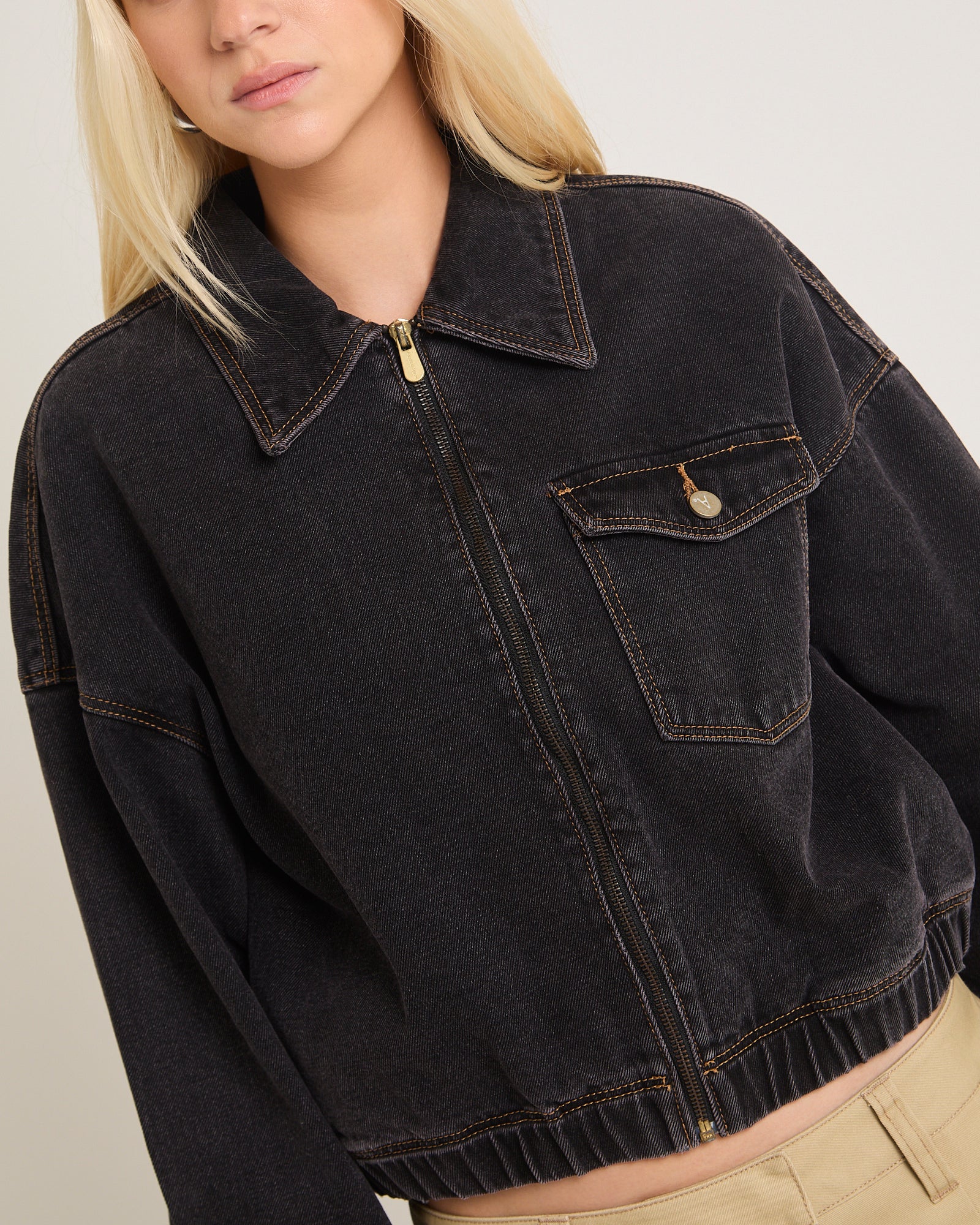 Denim Bomber Jacket Cara - Image 6