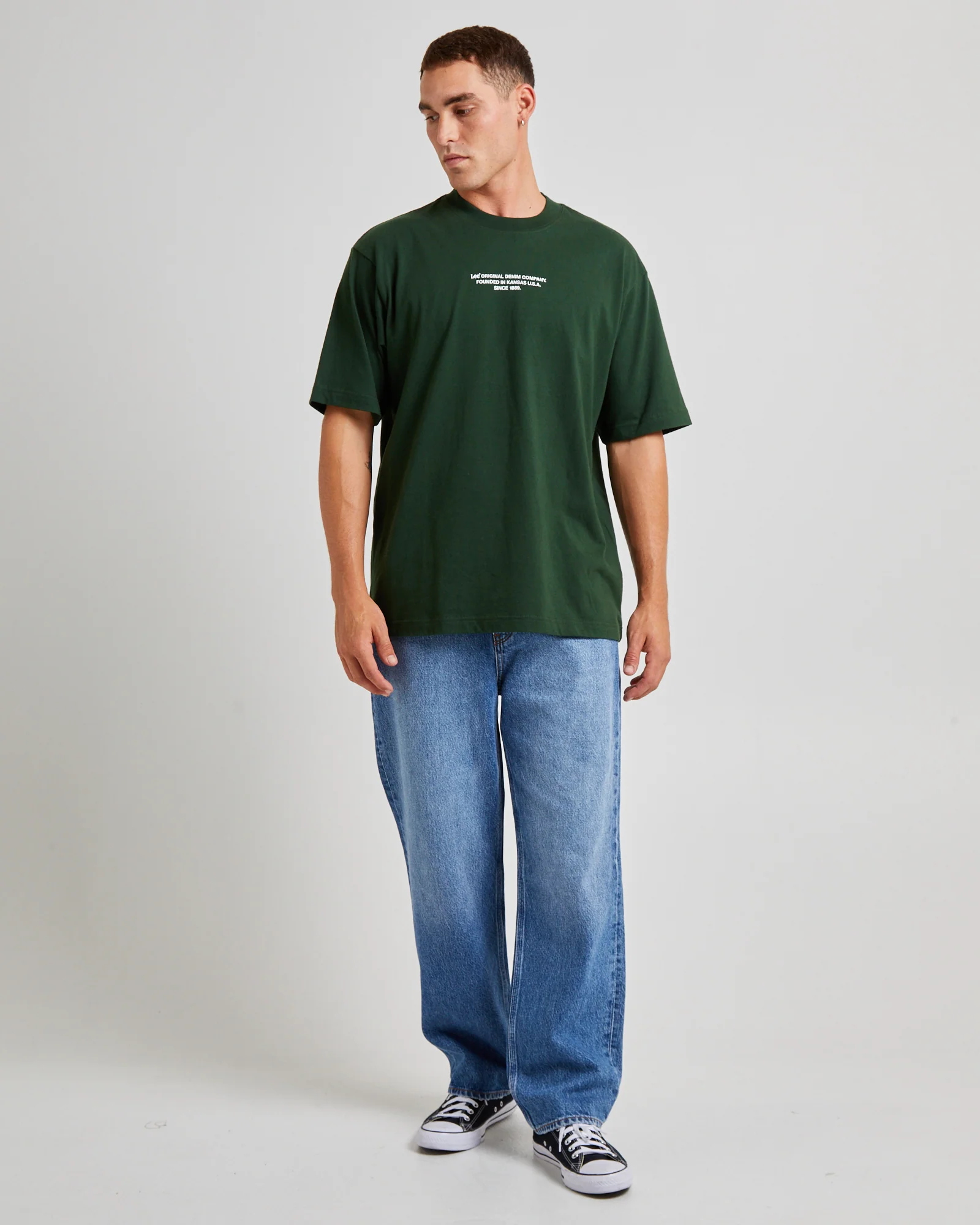 Denim Co Baggy T-Shirt Dark Forest - Image 4
