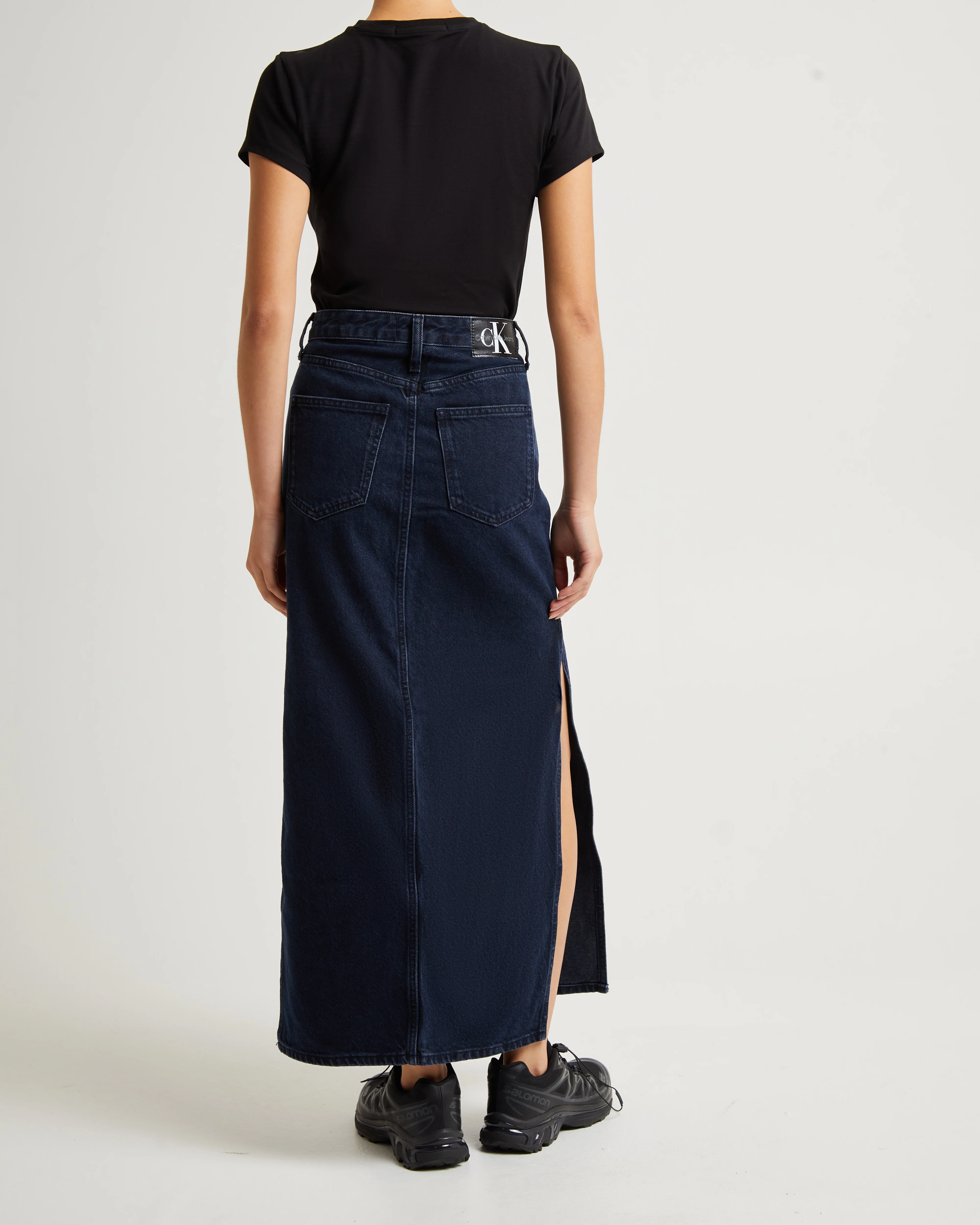 Denim Maxi Skirt Dark - Image 2