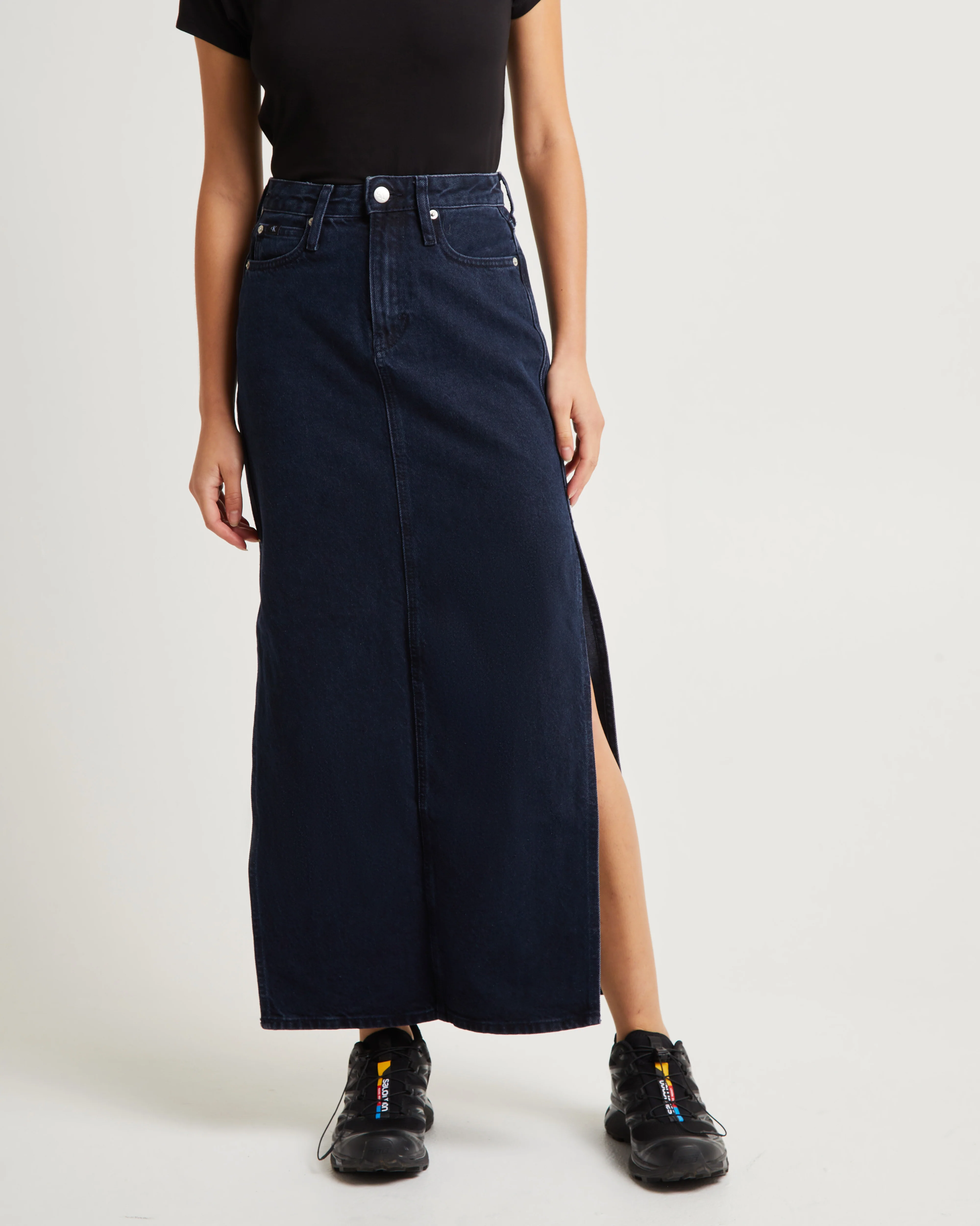 Denim Maxi Skirt Dark - Image 3