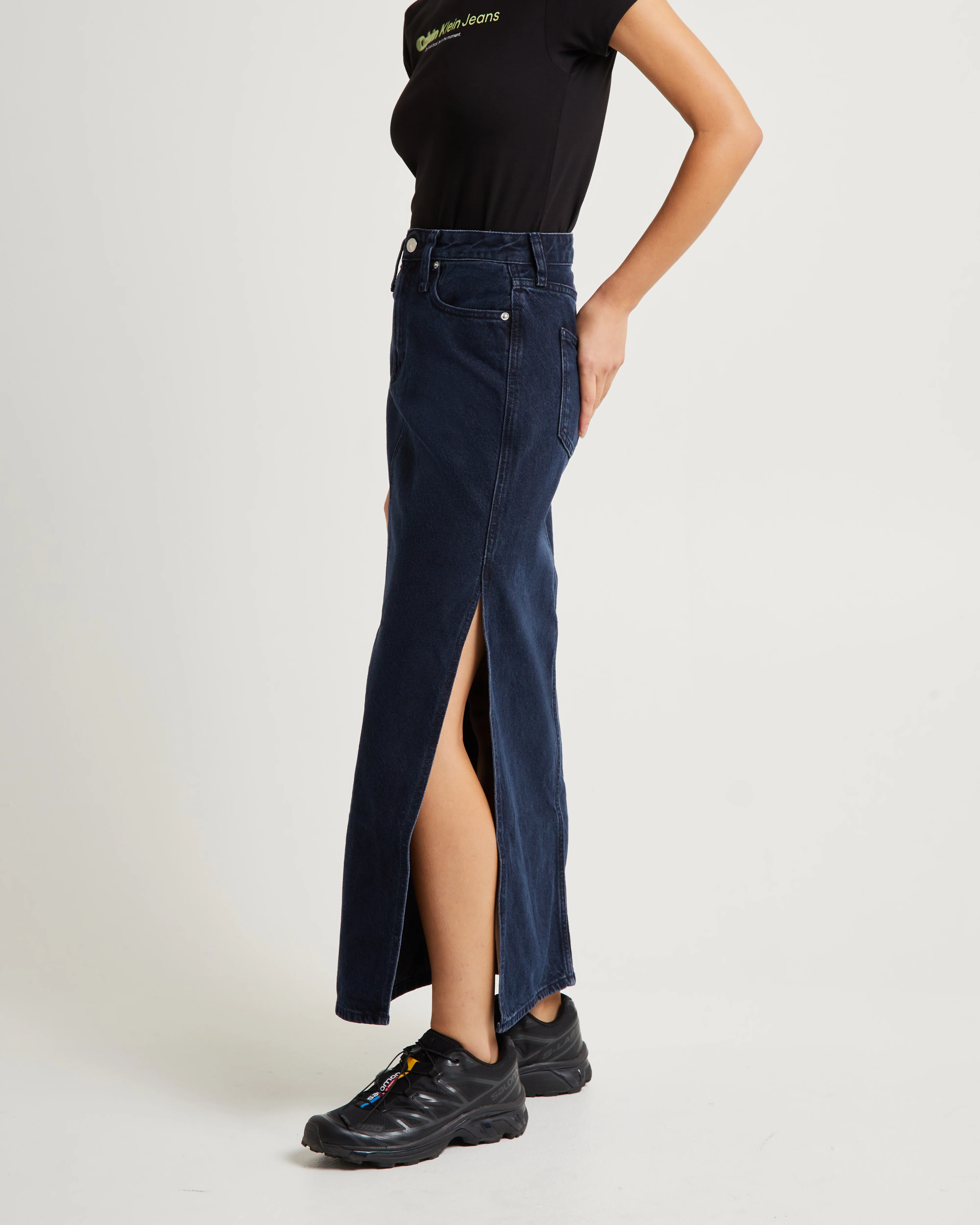 Denim Maxi Skirt Dark - Image 4