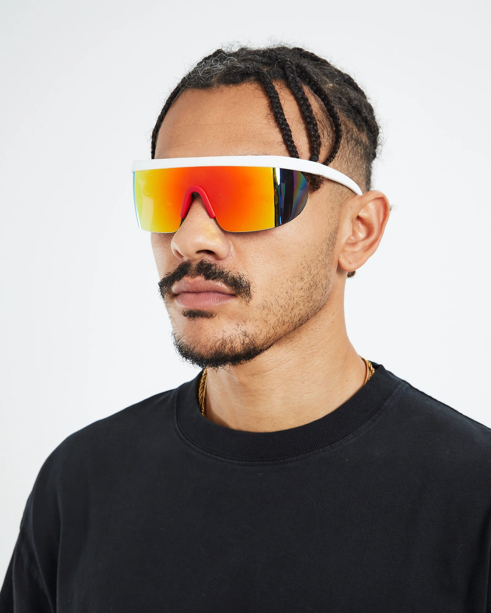 Denver Reflector Shield Sunglasses White - Image 2