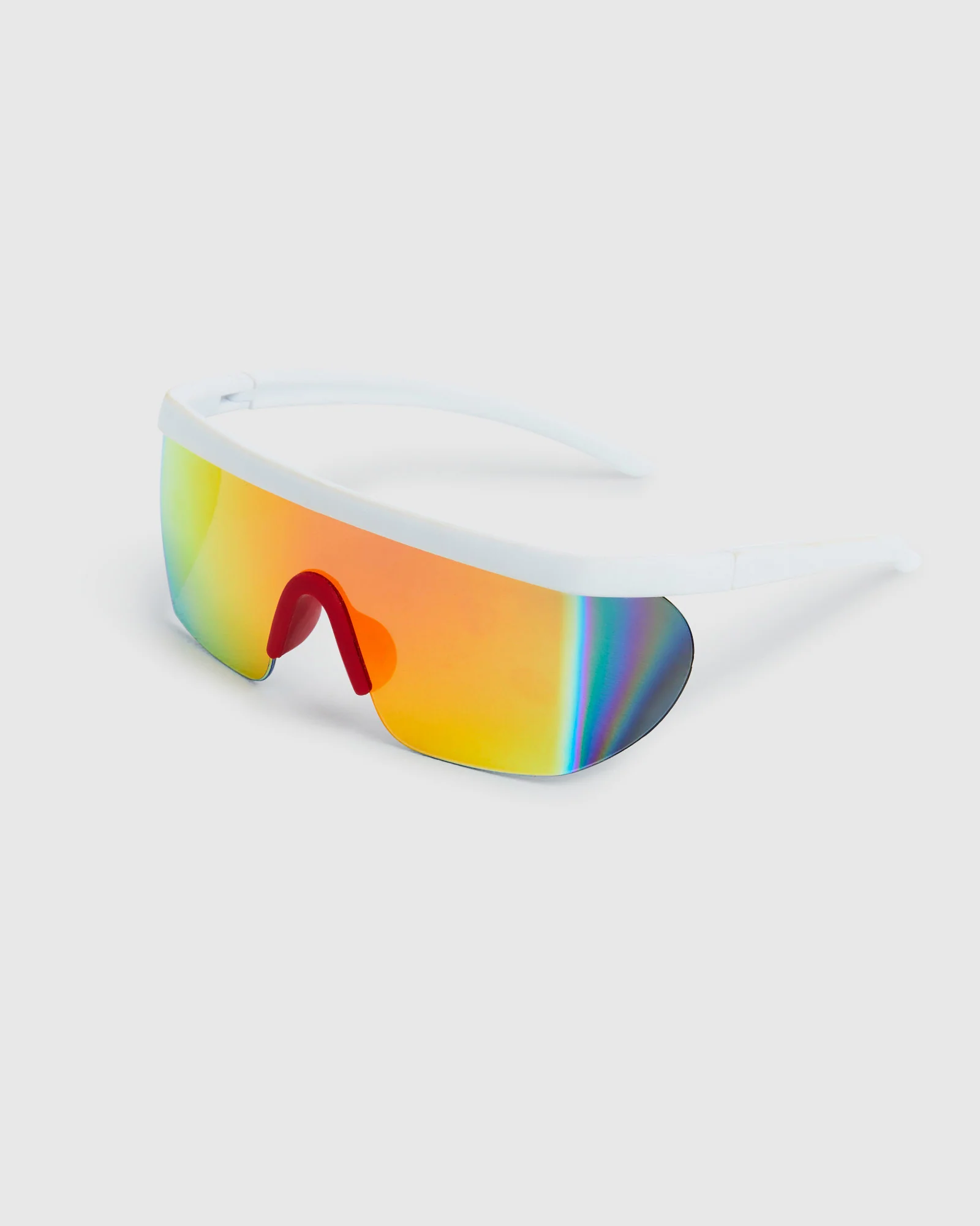 Denver Reflector Shield Sunglasses White - Image 3