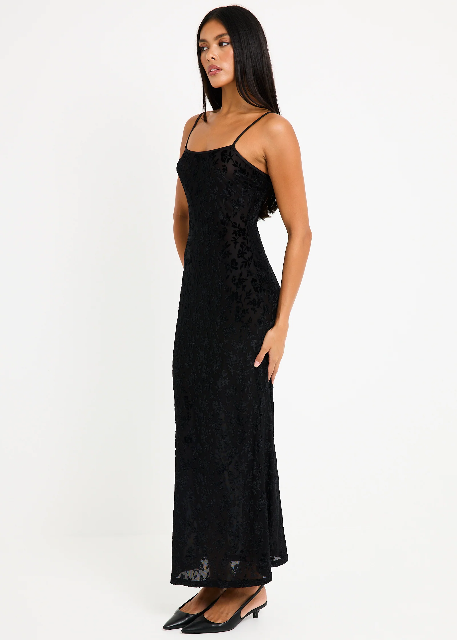 Devon Burn Out Slip Maxi Dress - Image 4