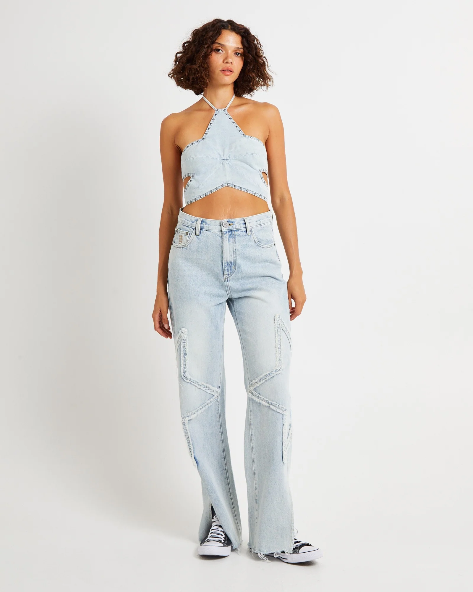 Diamonde Star Denim Top - Image 3