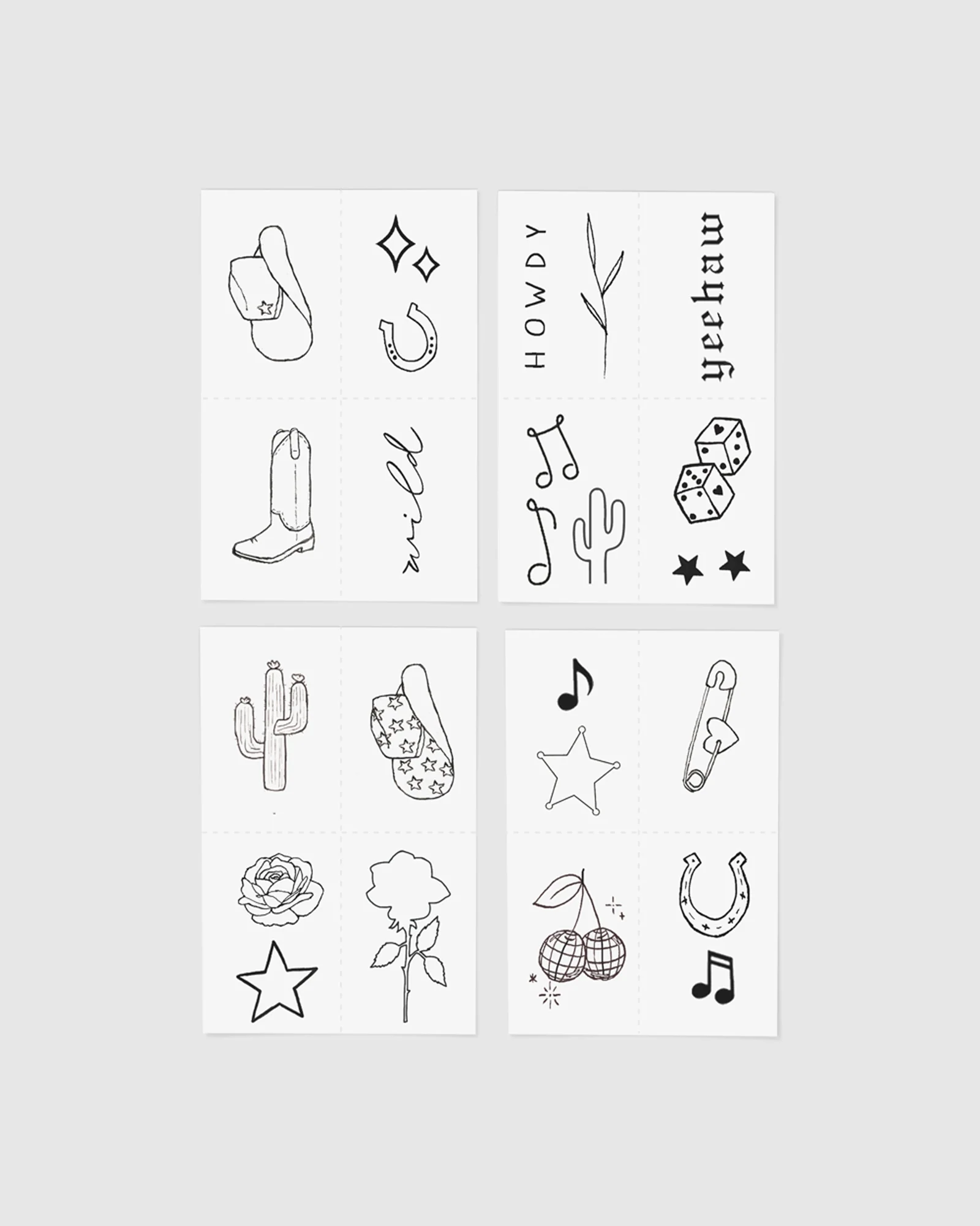 Disco Cowgirl Temporary Tattoo Pack - Image 2