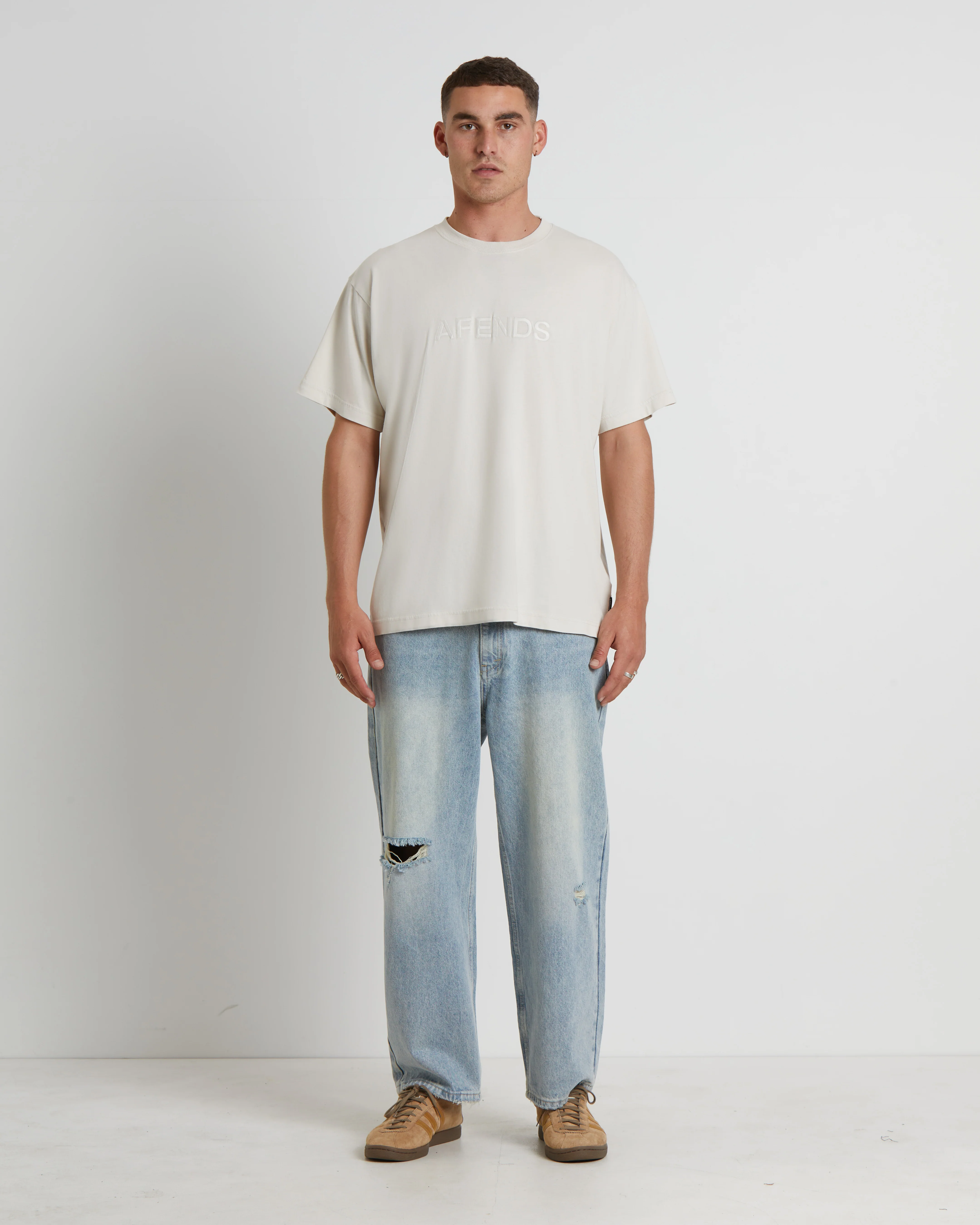 Disguise Regular Fit Short Sleeve T-Shirt in Moonbeam - Image 3