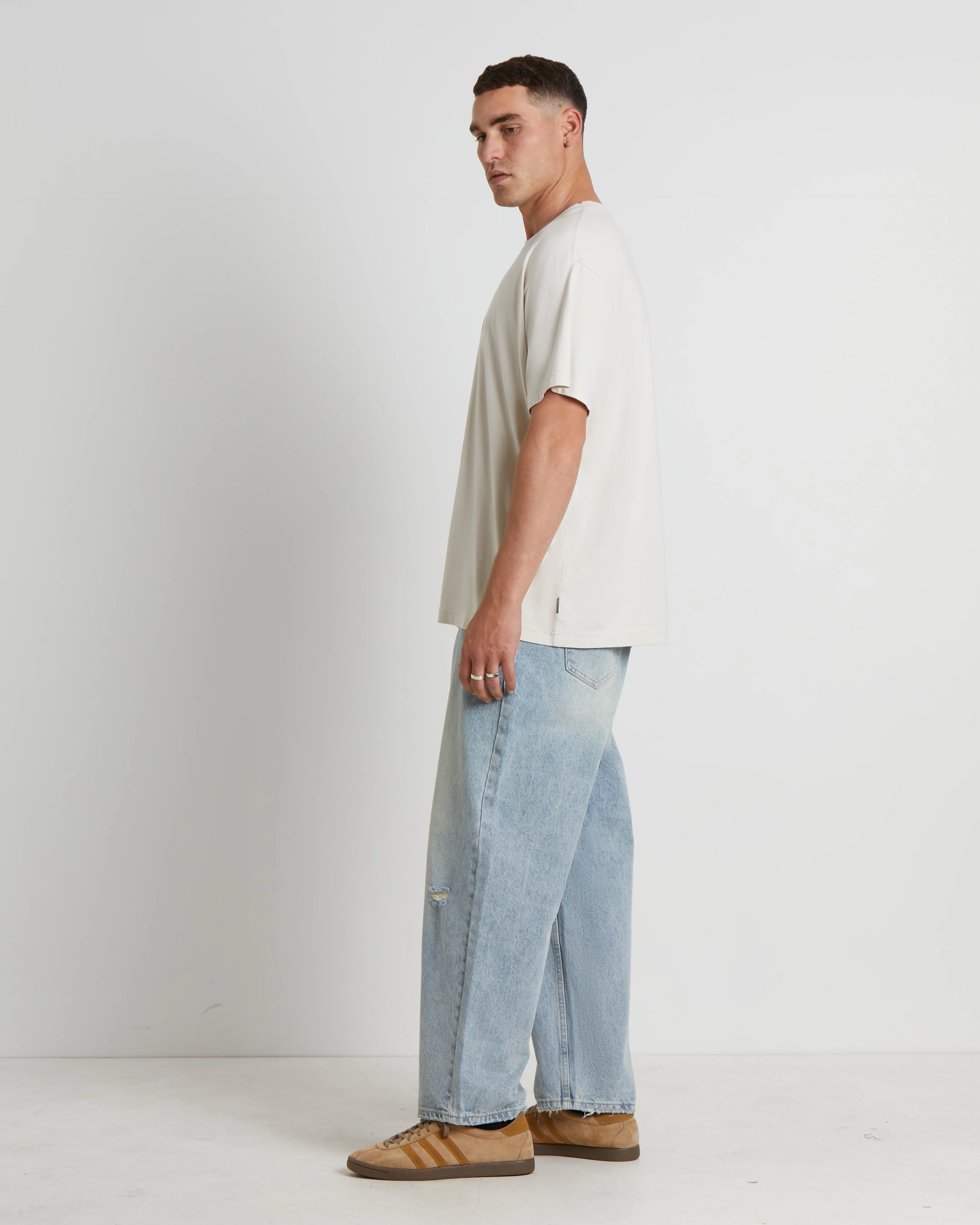 Disguise Regular Fit Short Sleeve T-Shirt in Moonbeam - Image 4