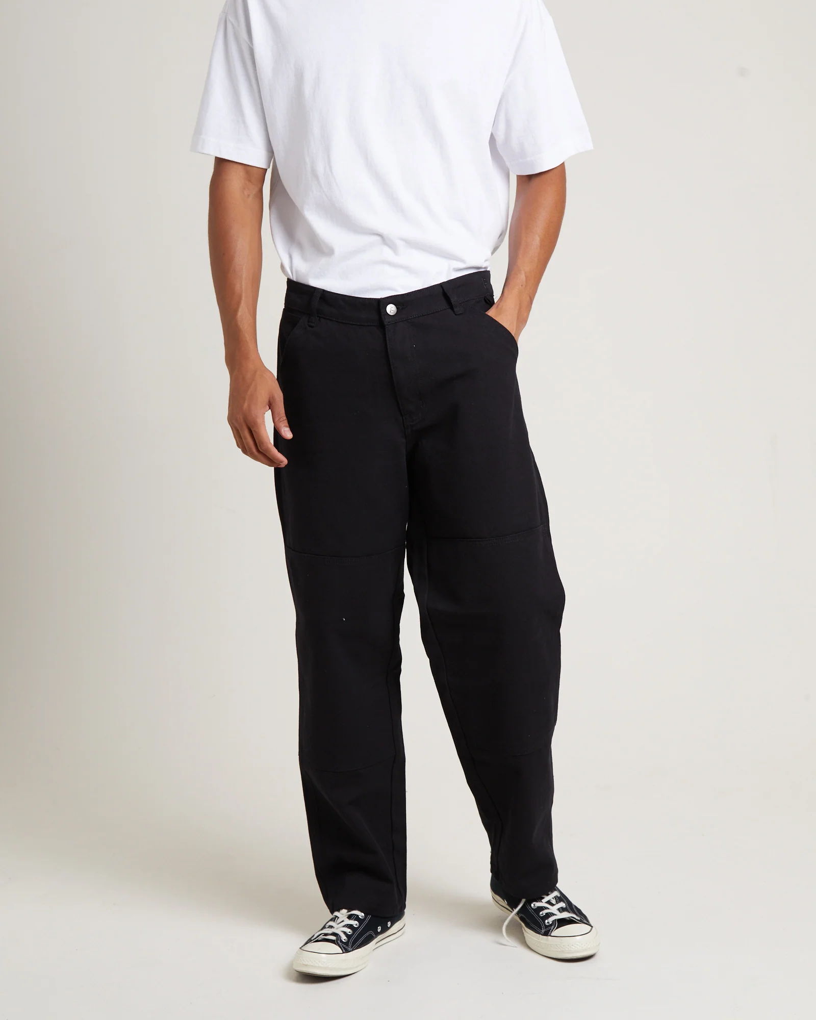 Distend Double Knee Pants in Black - Image 4