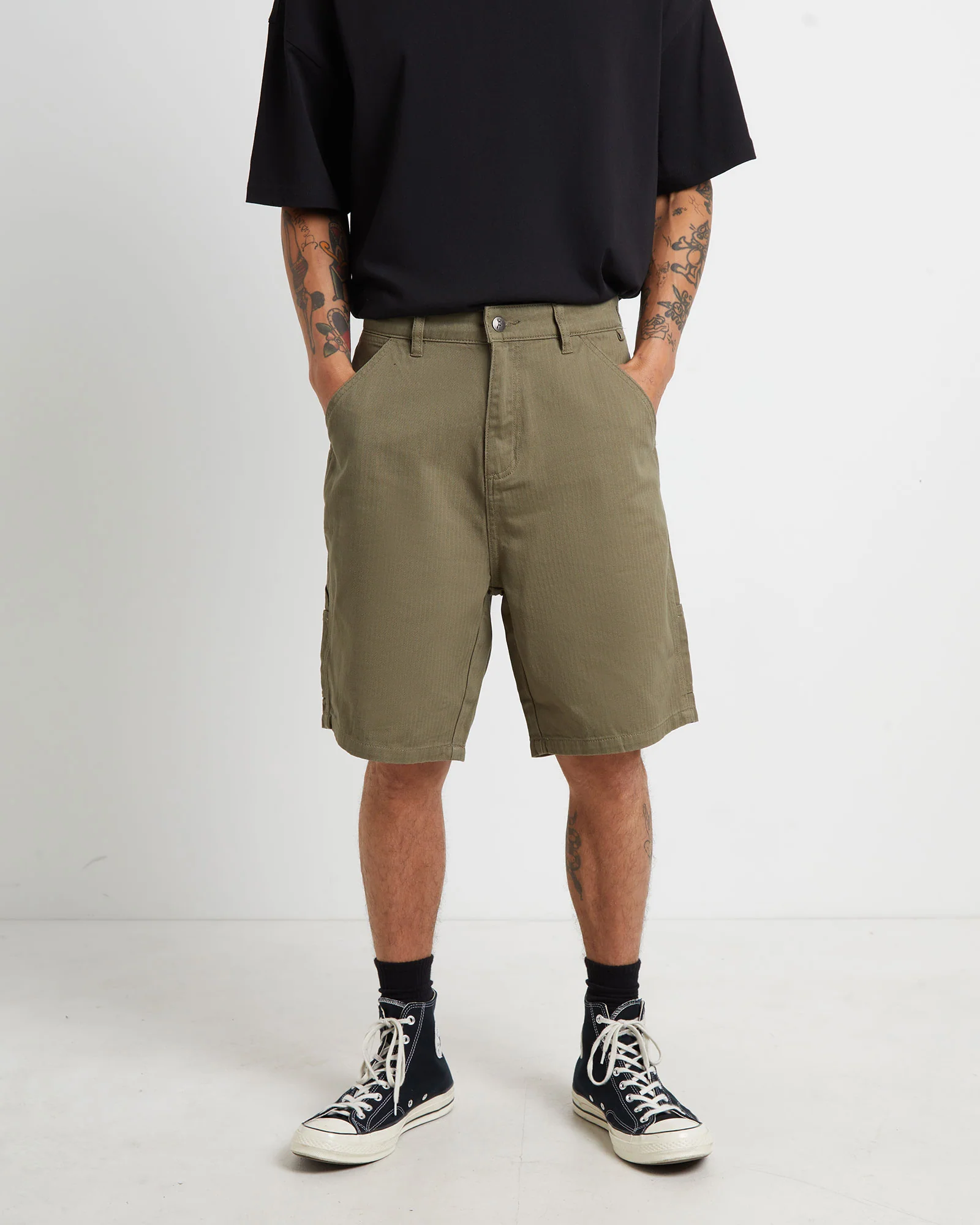 Distent Walkshorts in Cadet Green - Image 4