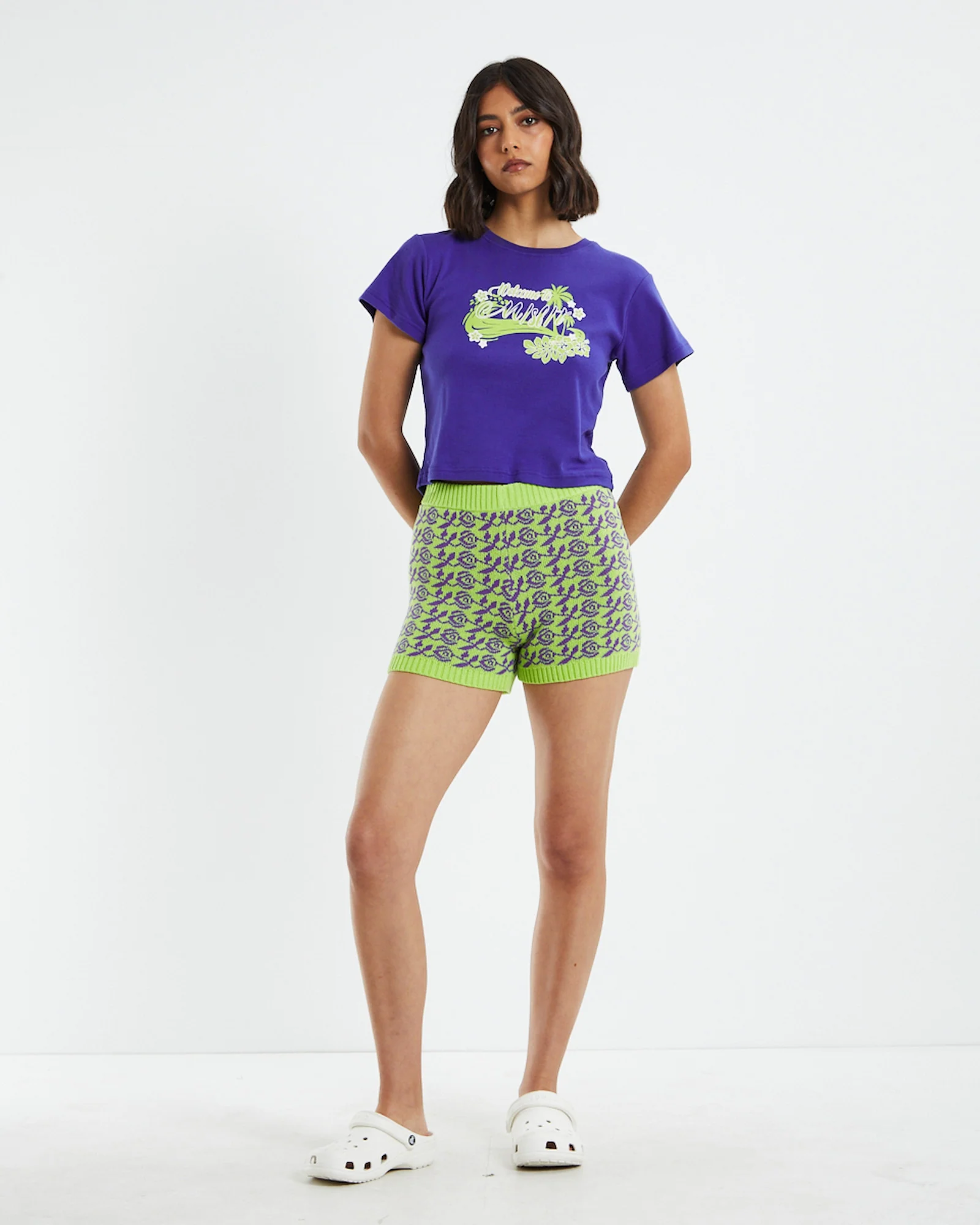 Donor Heights Knitted Shorts Lime - Image 4