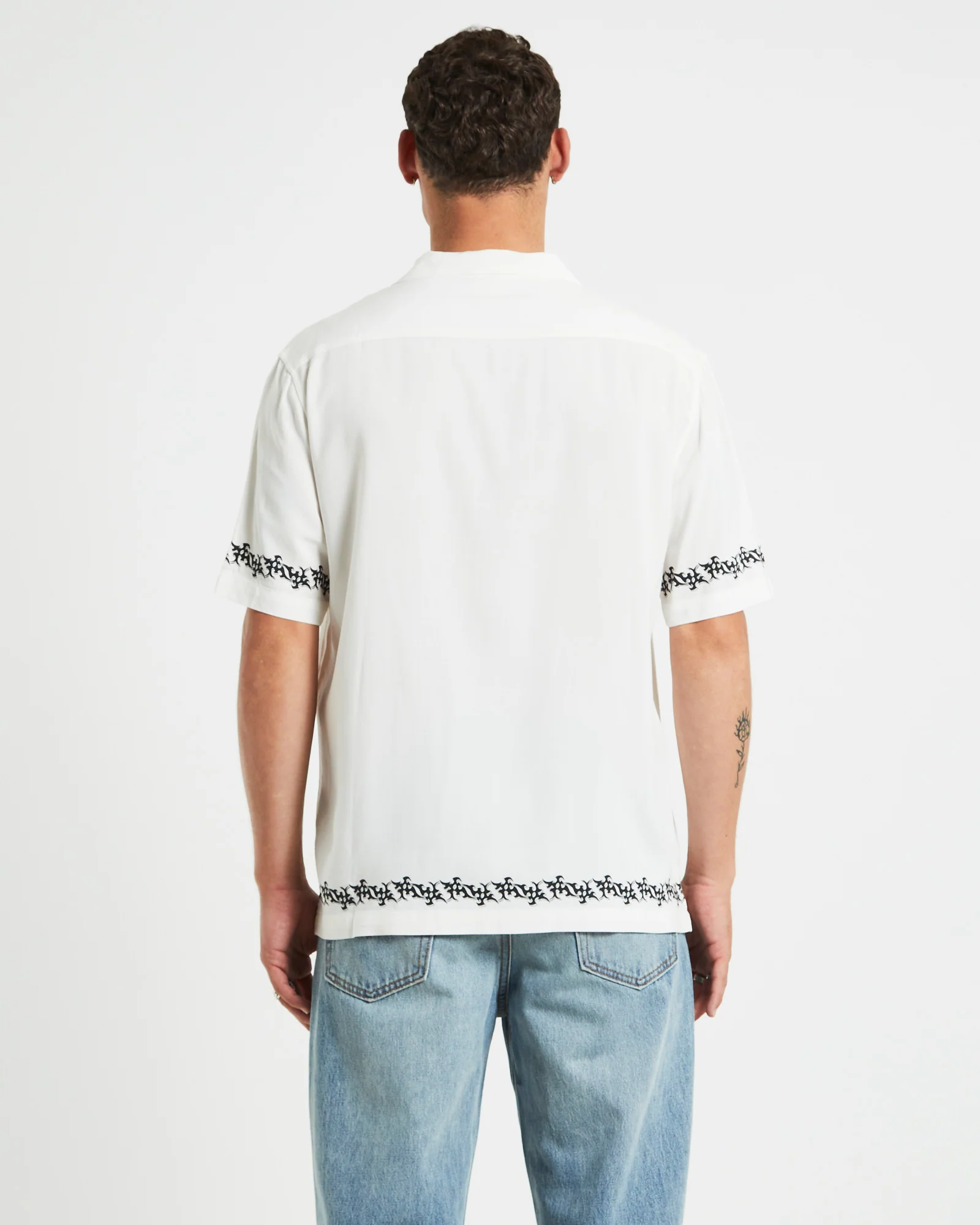 Draco Short Sleeve Resort Shirt in White - Image 2