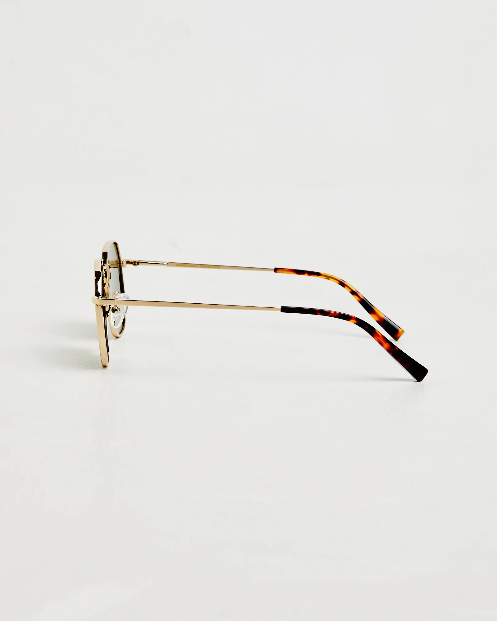 DXB Polished Sunglasses in Gold/Dark Green - Image 5