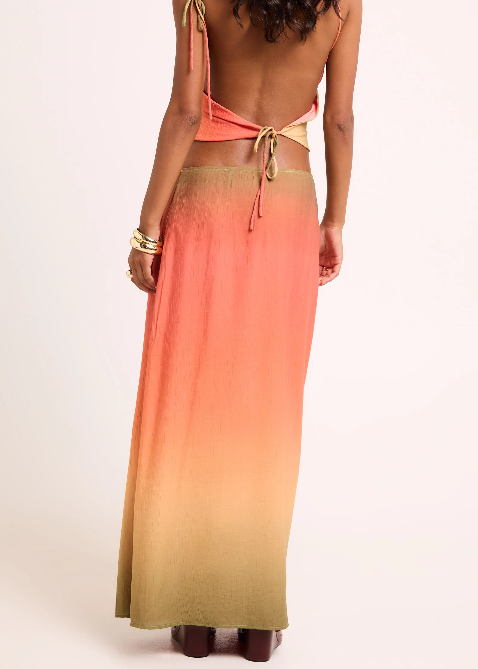 Earth Ombre Wrap Midi Skirt - Image 3