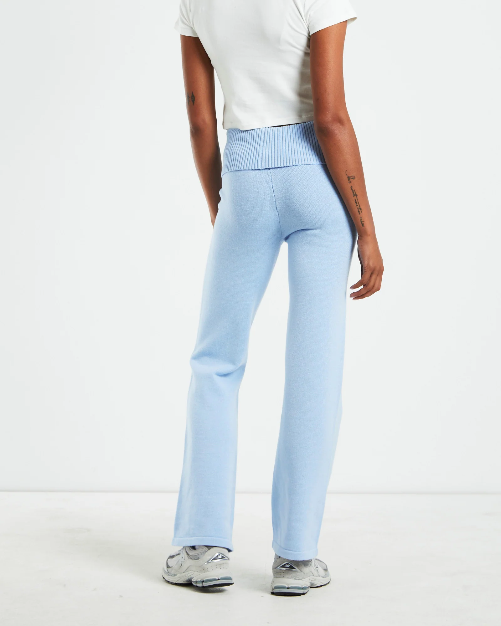Effie Low Rise Knit Pants Blue - Image 2