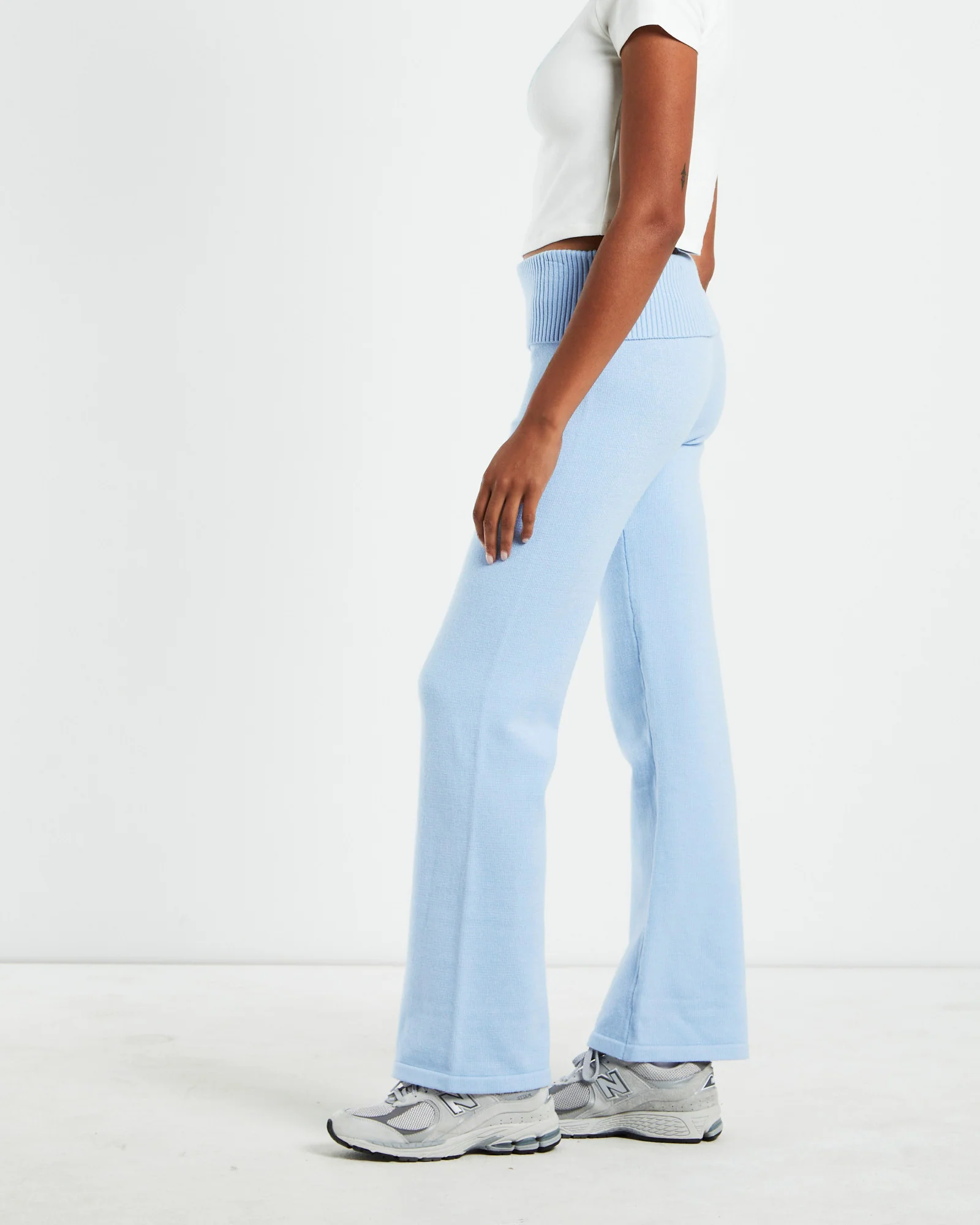 Effie Low Rise Knit Pants Blue - Image 4