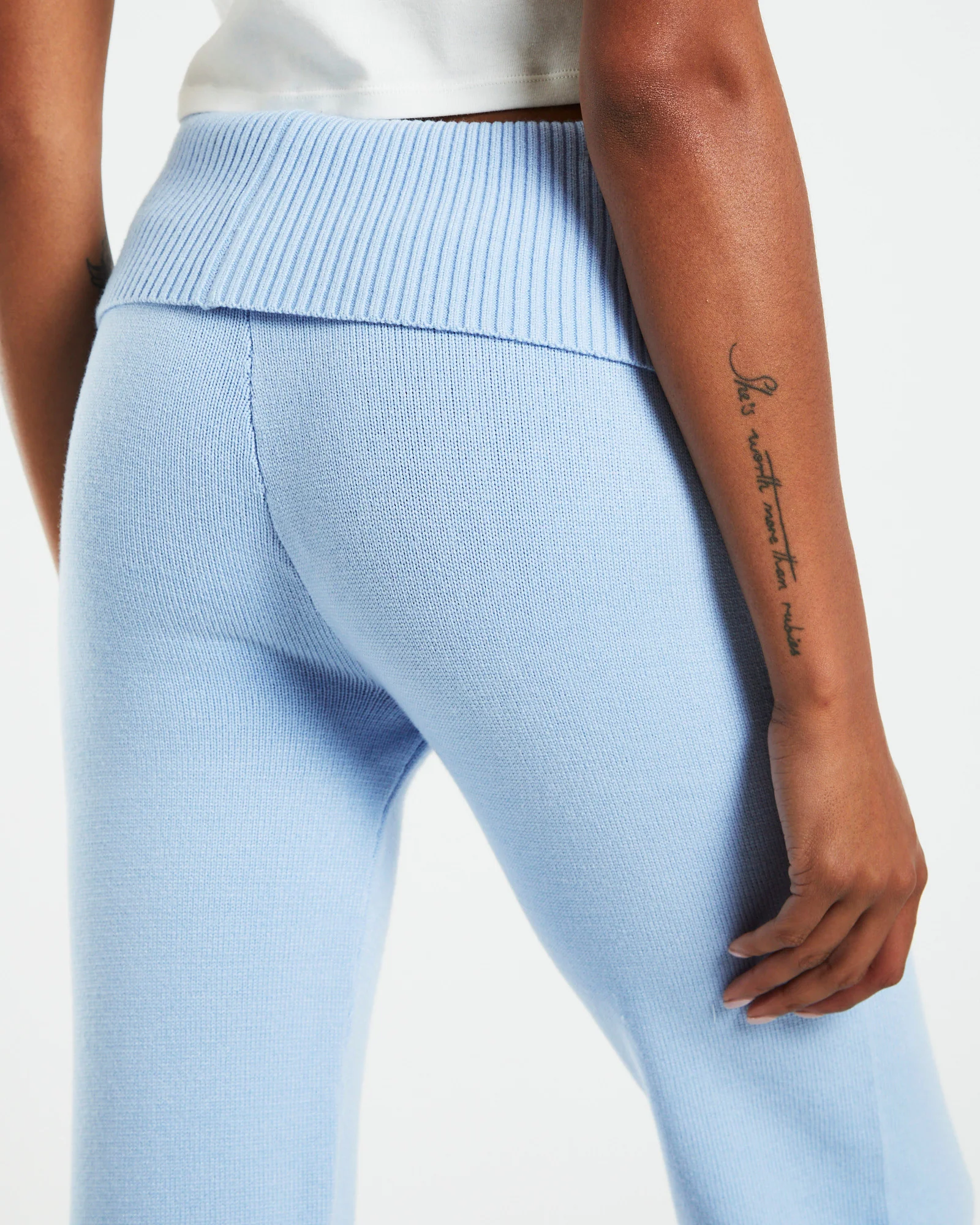 Effie Low Rise Knit Pants Blue - Image 6