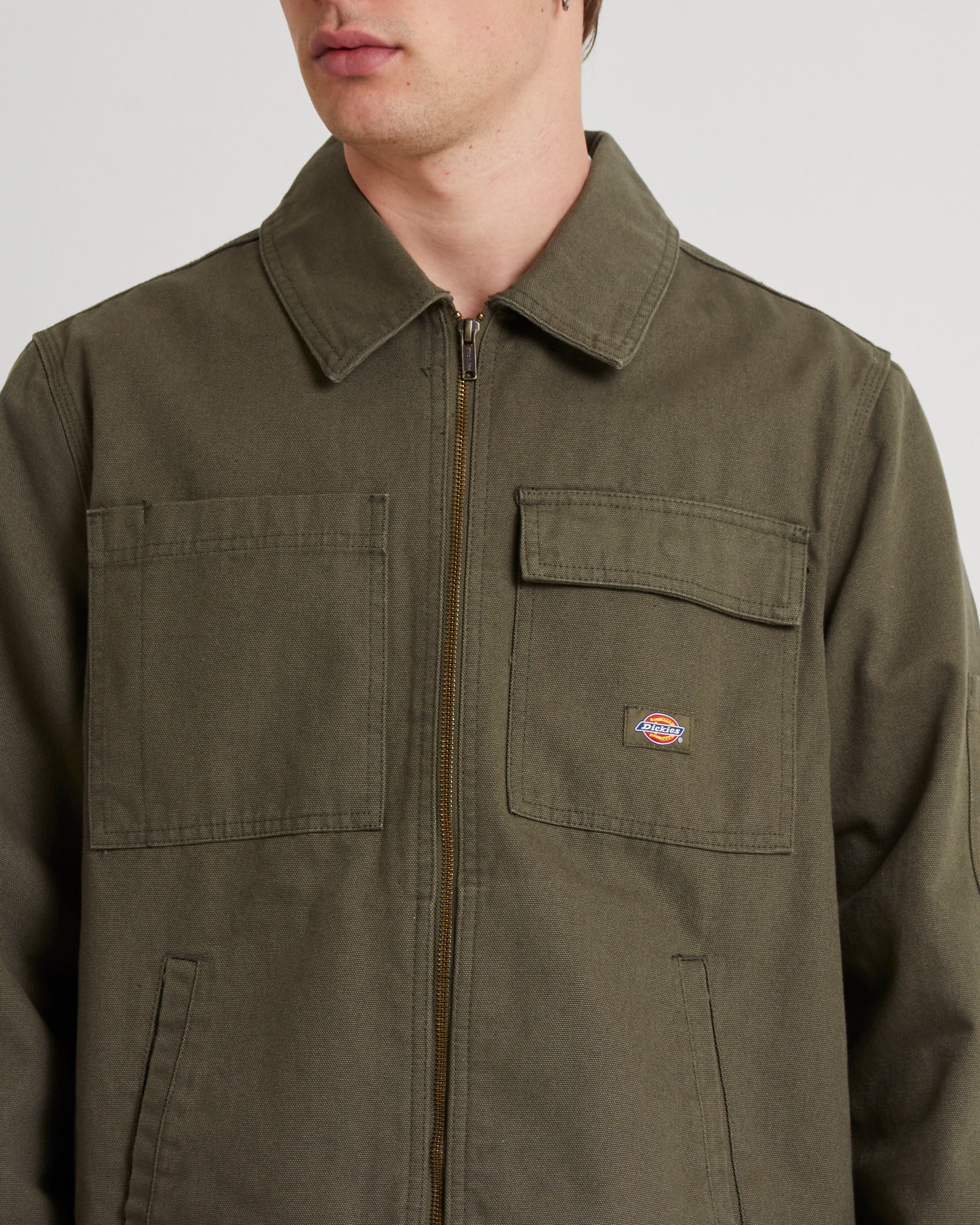 Eisenhower Utility Canvas Jacket Dark Khaki - Image 6