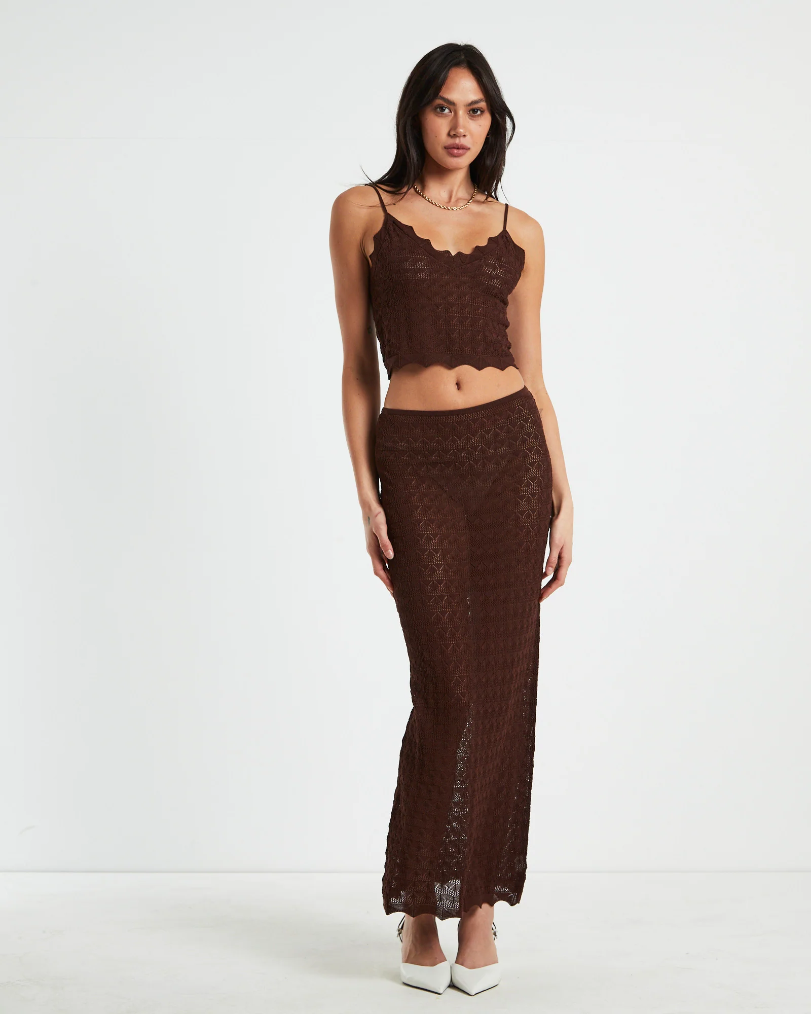 Eleanora Lace Knit Maxi Skirt - Image 3