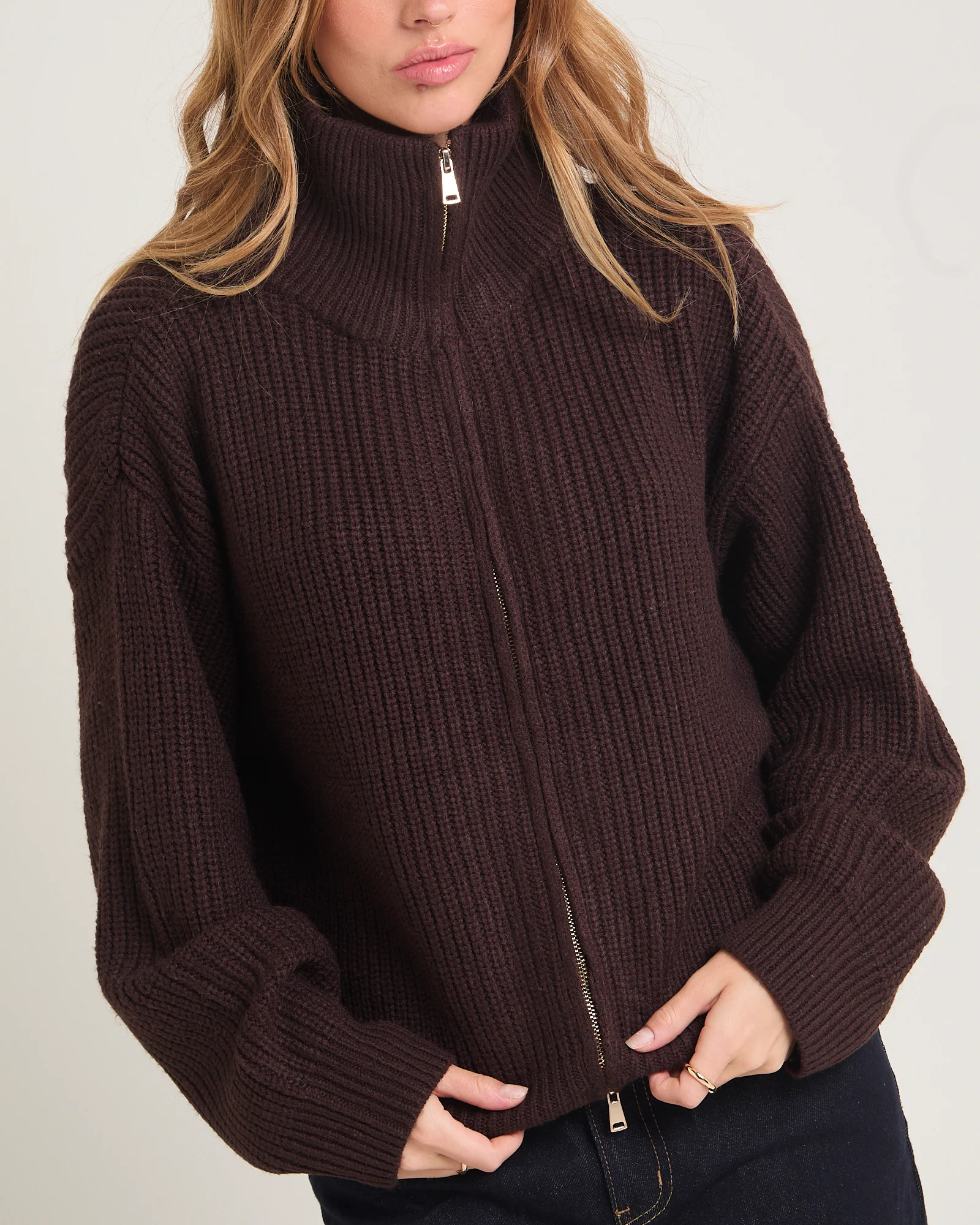 Ellie Double End Zip Longline Cardigan - Image 6