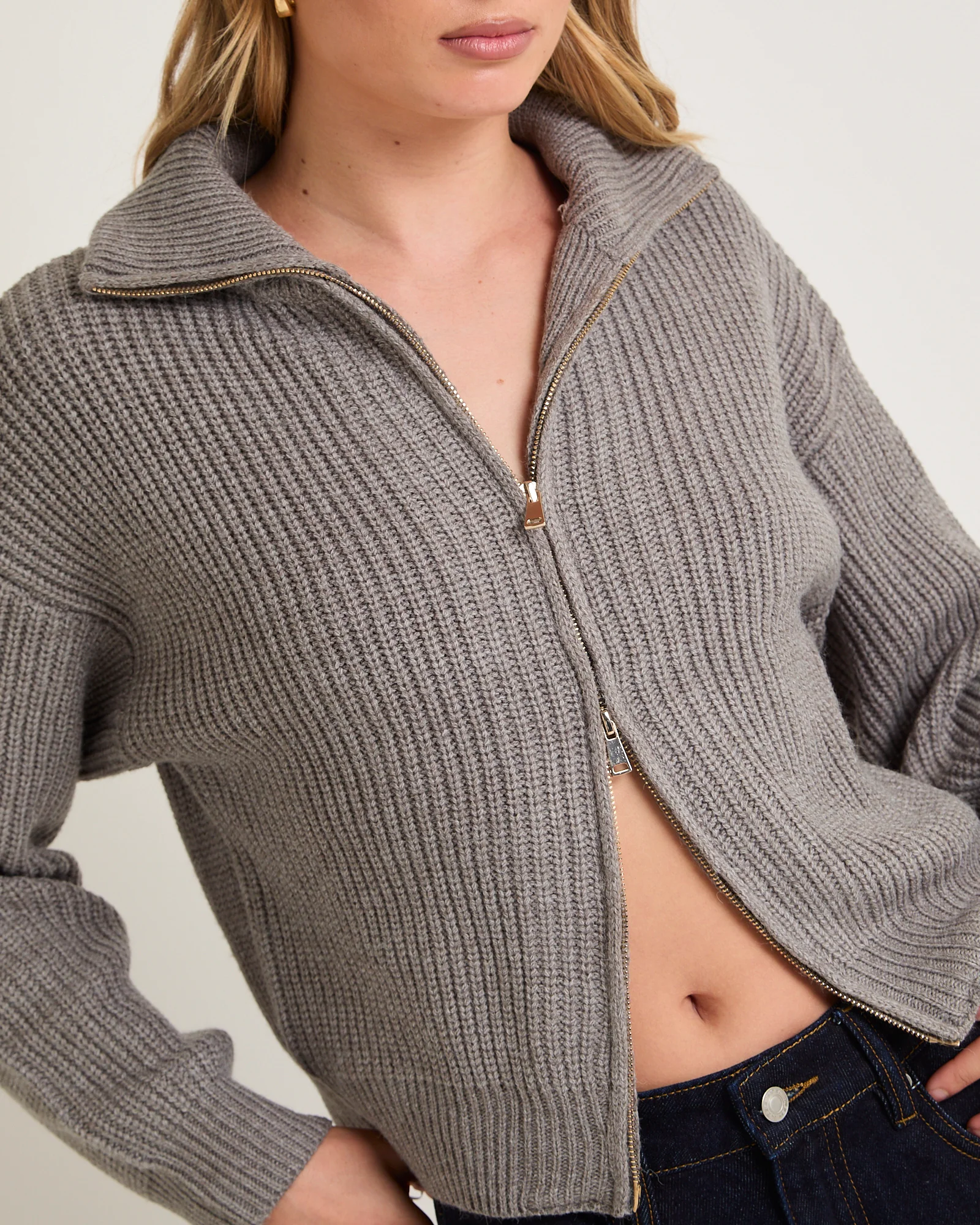 Ellie Double End Zip Longline Cardigan - Image 5