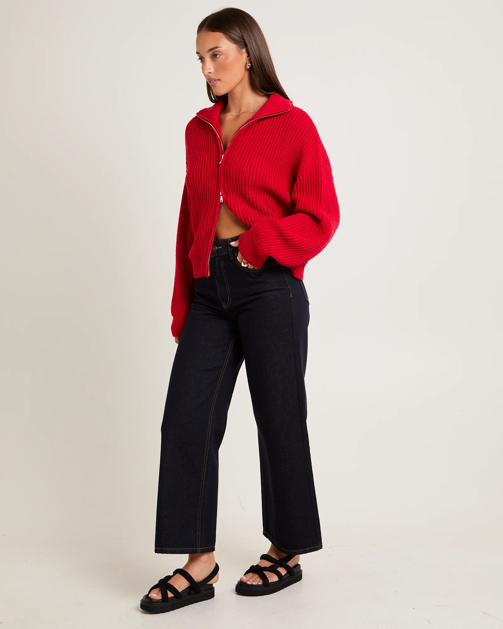 Ellie Double End Zip Longline Cardigan - Image 4