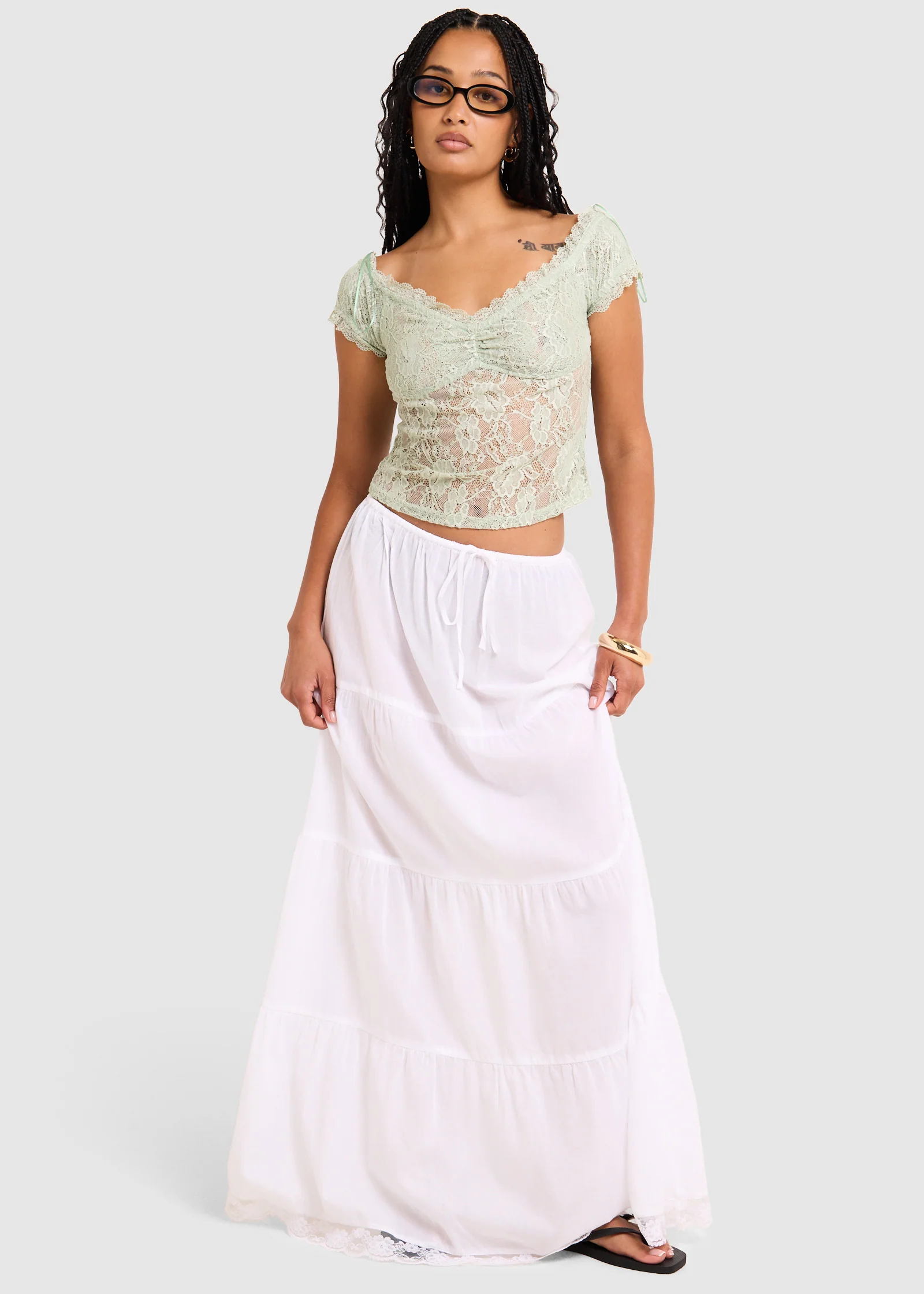 Elsie Lace Off Shoulder Top - Image 3