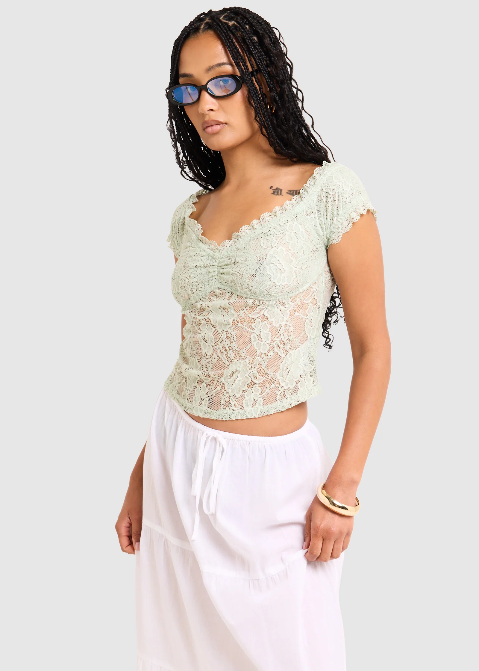 Elsie Lace Off Shoulder Top - Image 4