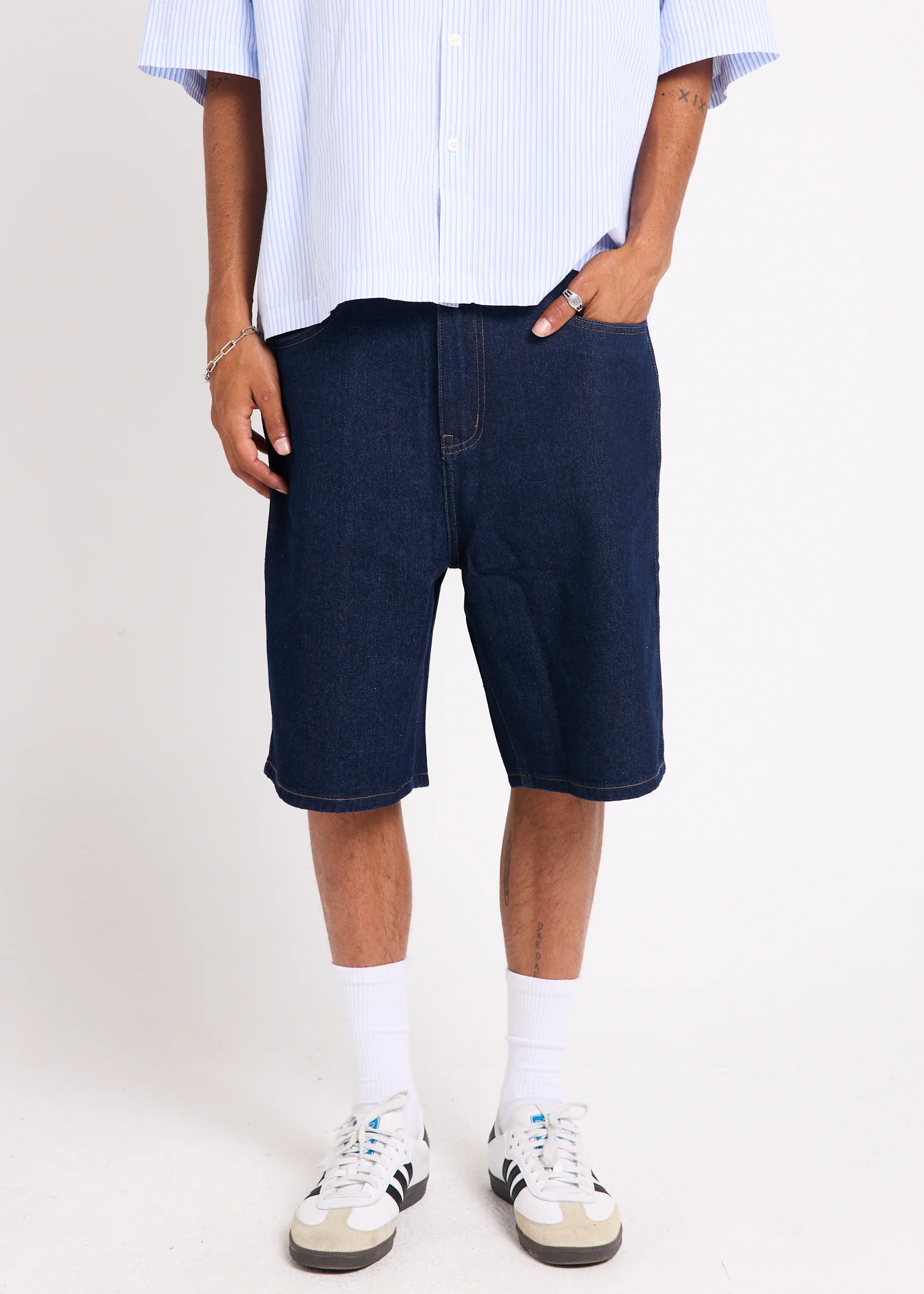 EMB 5-Pocket Denim Shorts