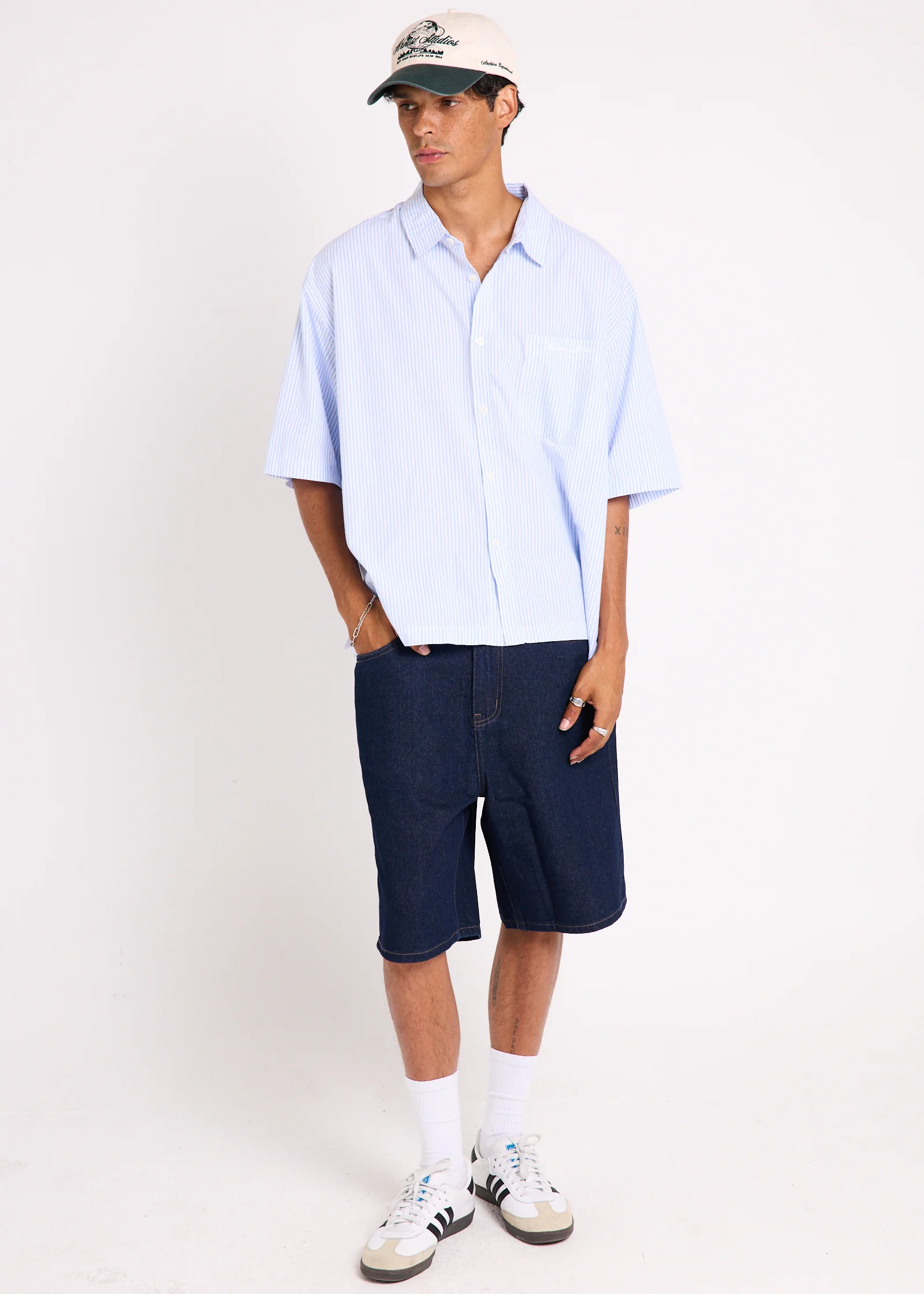 EMB 5-Pocket Denim Shorts - Image 3